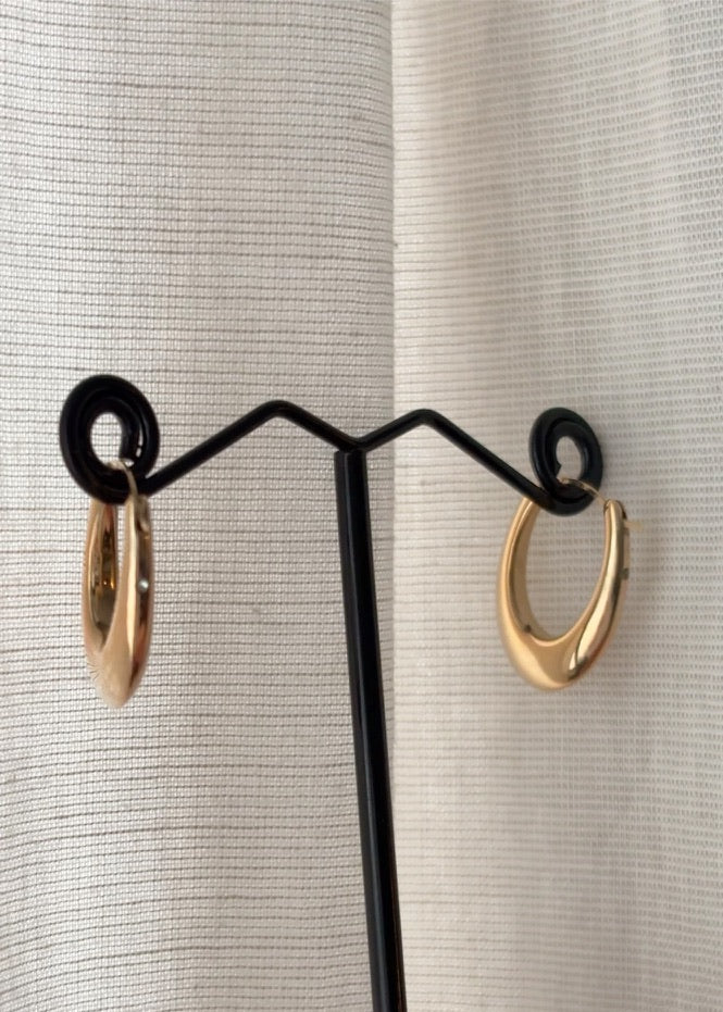 Estate 10KT Oval Hoops with Diamond Accent