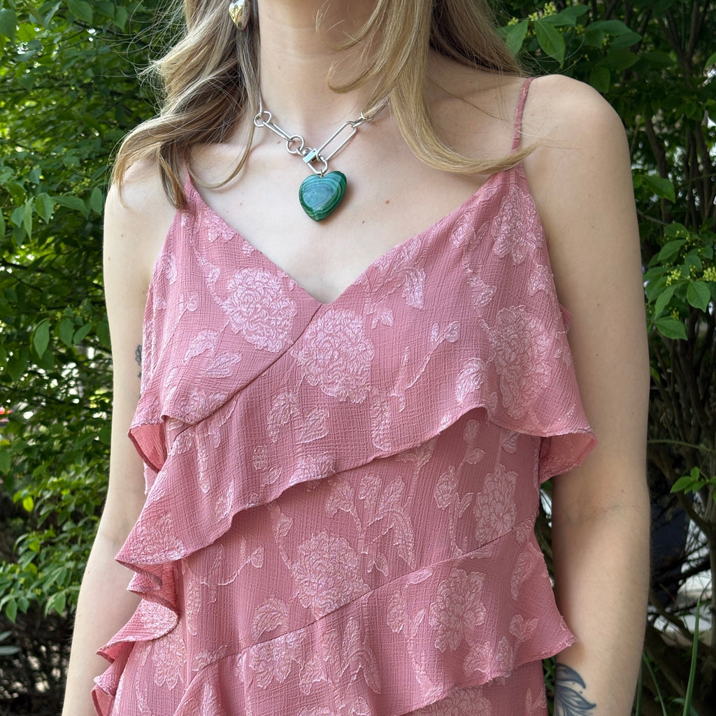 Green Malachite Heart Pendant