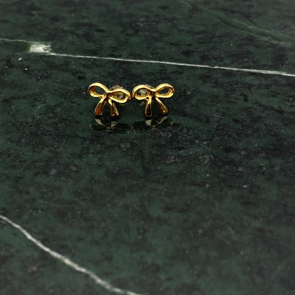 Gold-tone Bow Stud Earrings