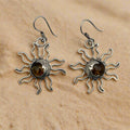 925 Sun Amber Dangle Earrings