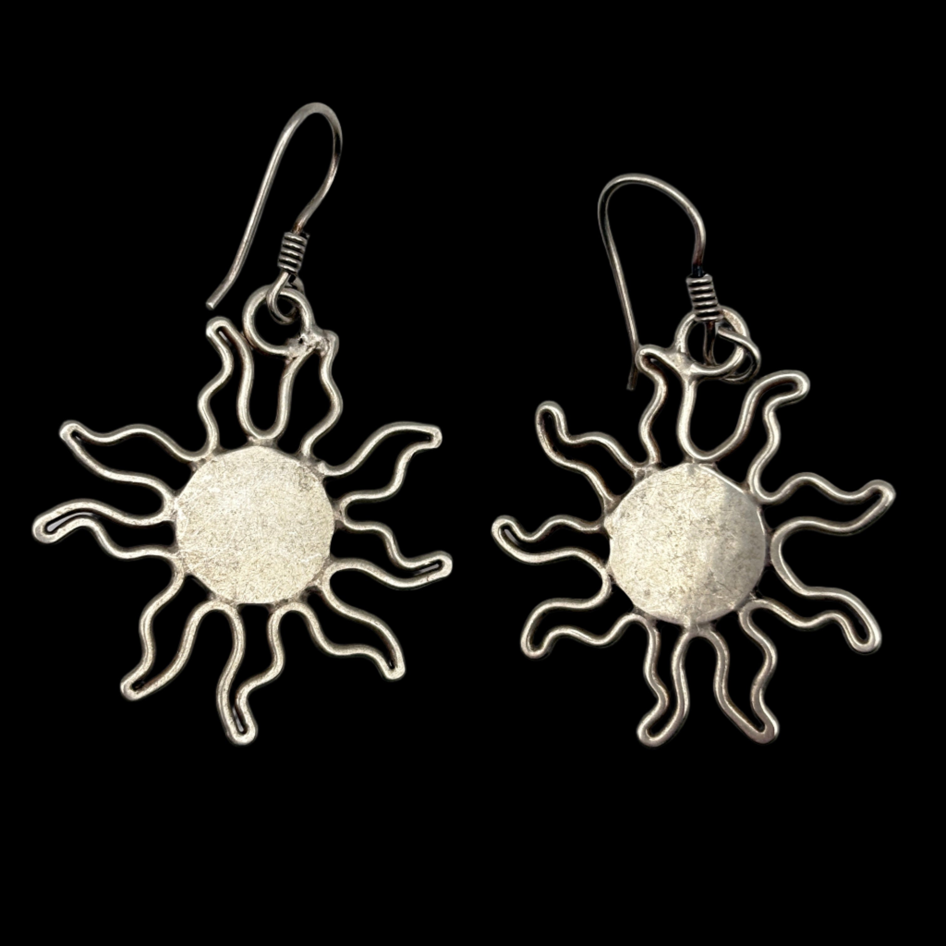 925 Sun Amber Dangle Earrings