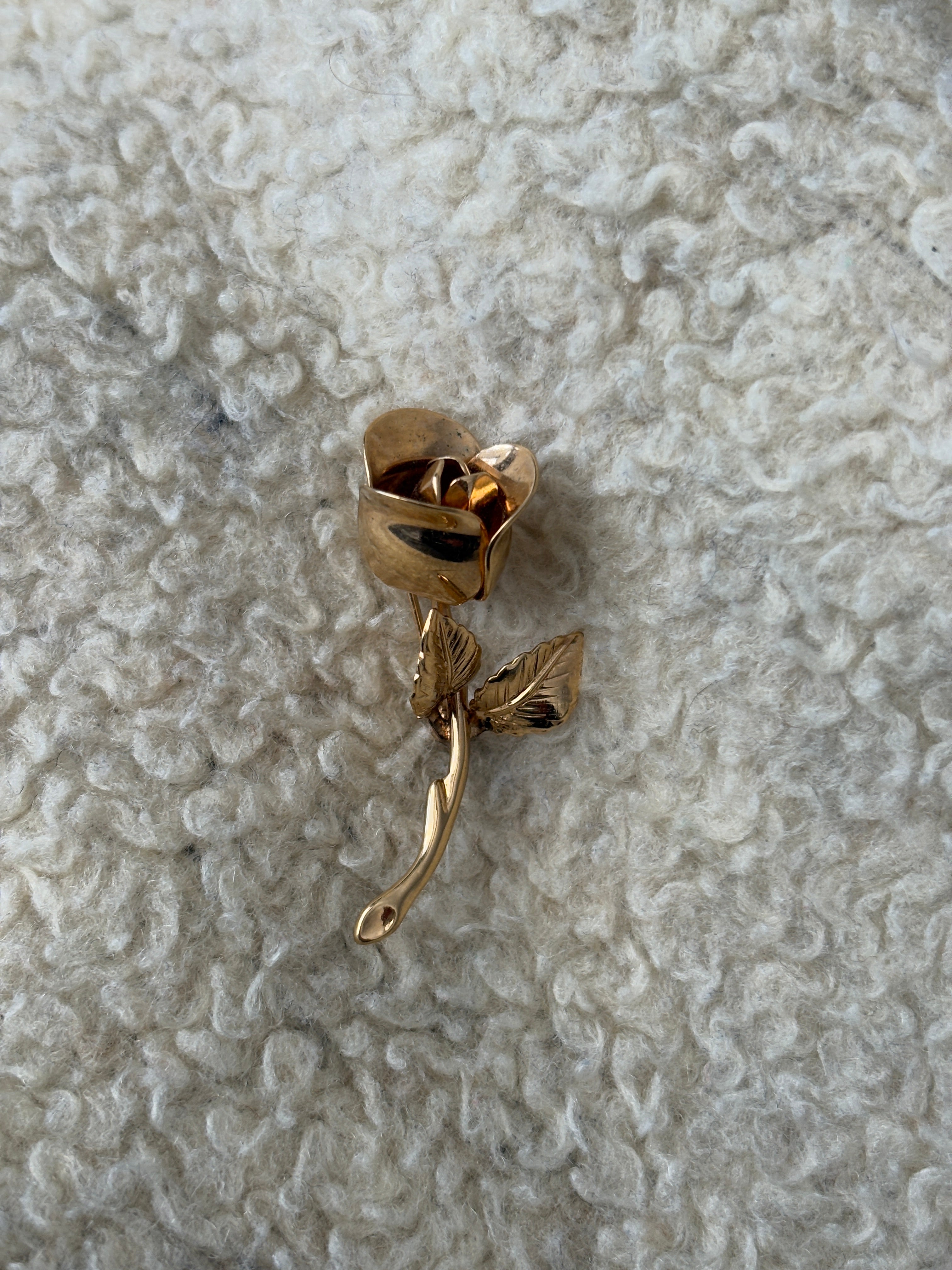 Gold Plated Monet Rose Brooch