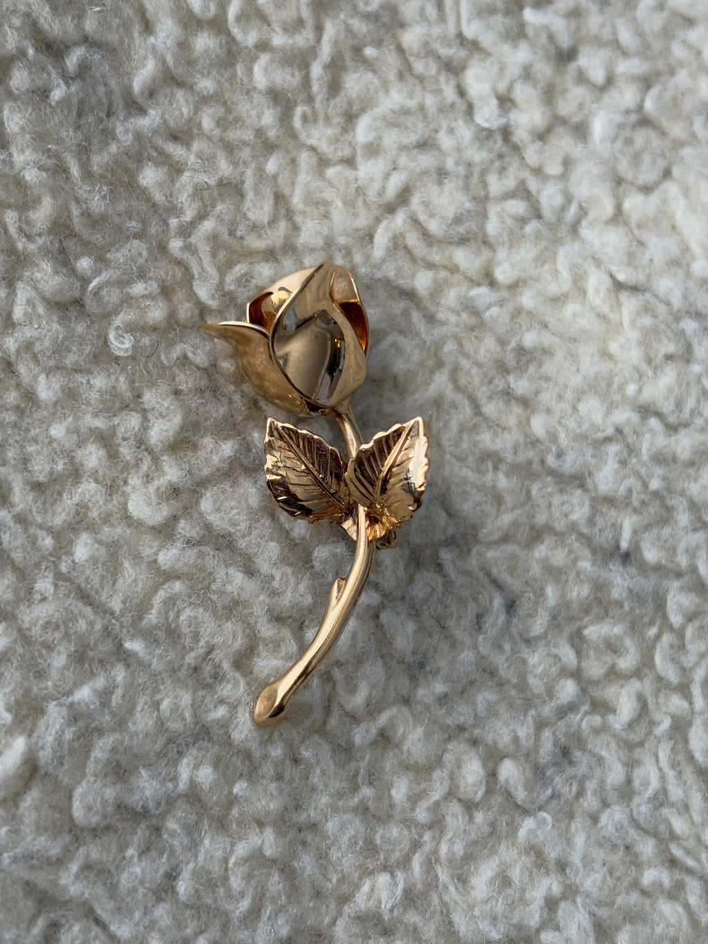 Gold Plated Monet Rose Brooch