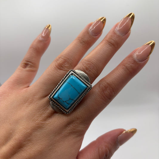 Blue Howlite Ring