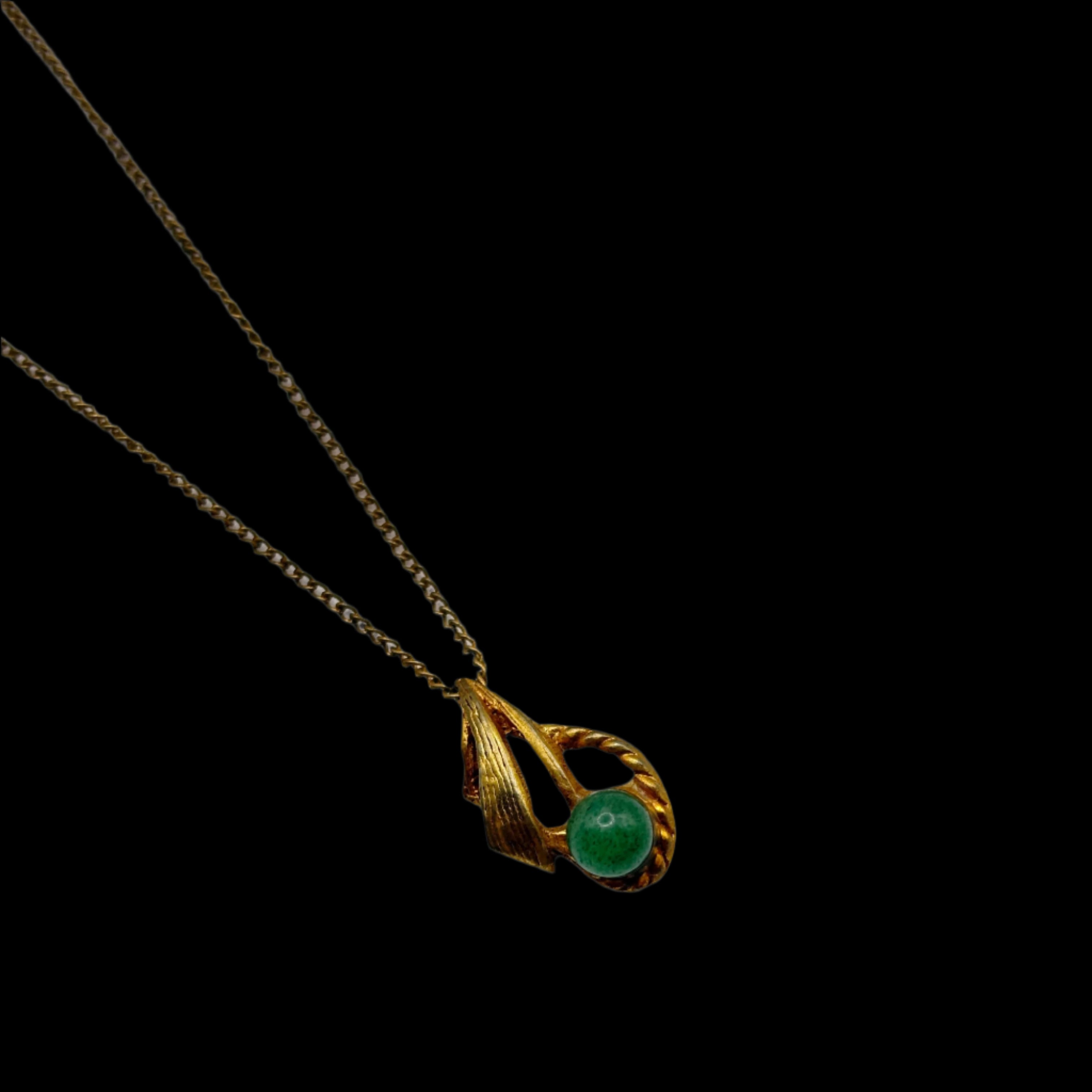 H.G.P. Teardrop Jade Pendant Necklace