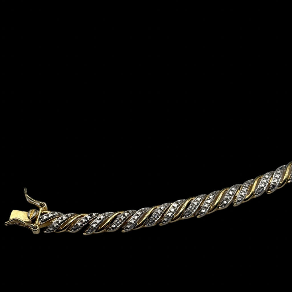 Gold Over Silver San Marcos Diamond Bracelet