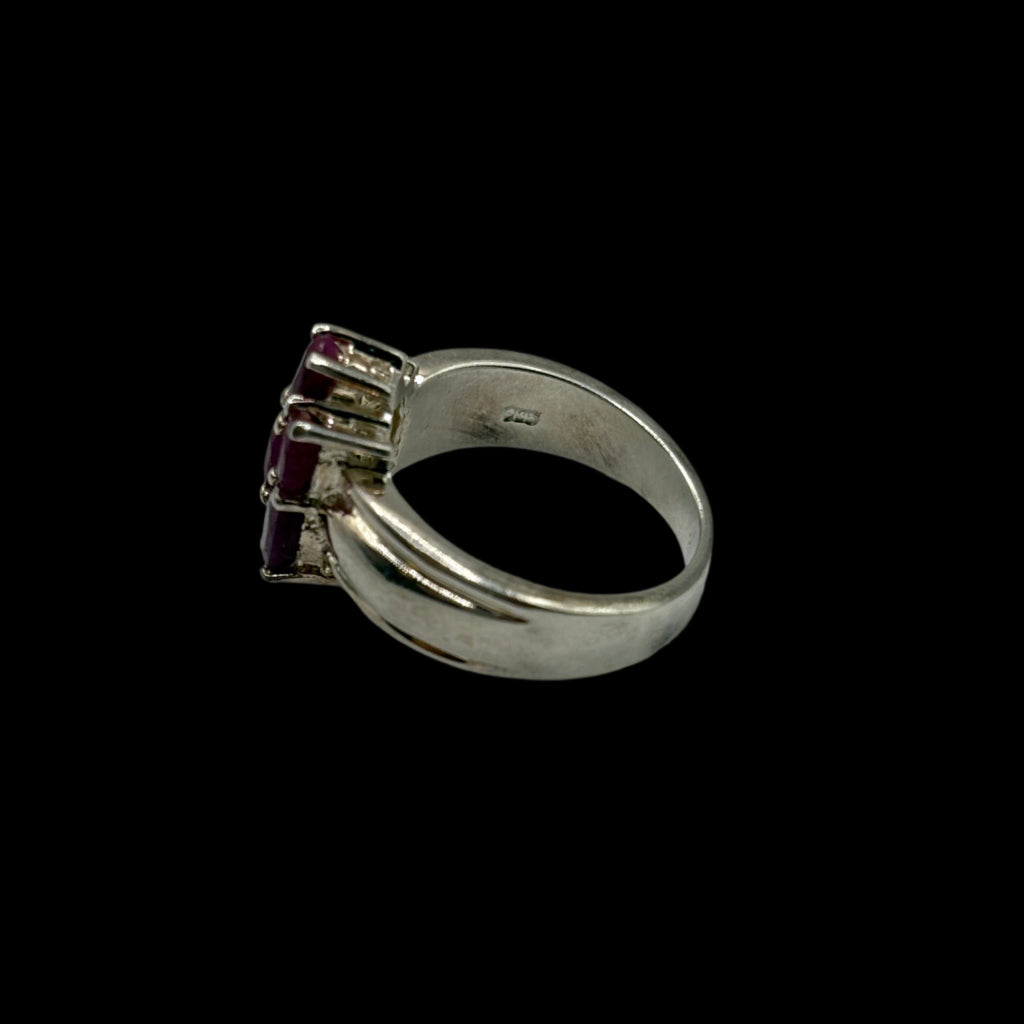 925 Ruby Cluster Ring