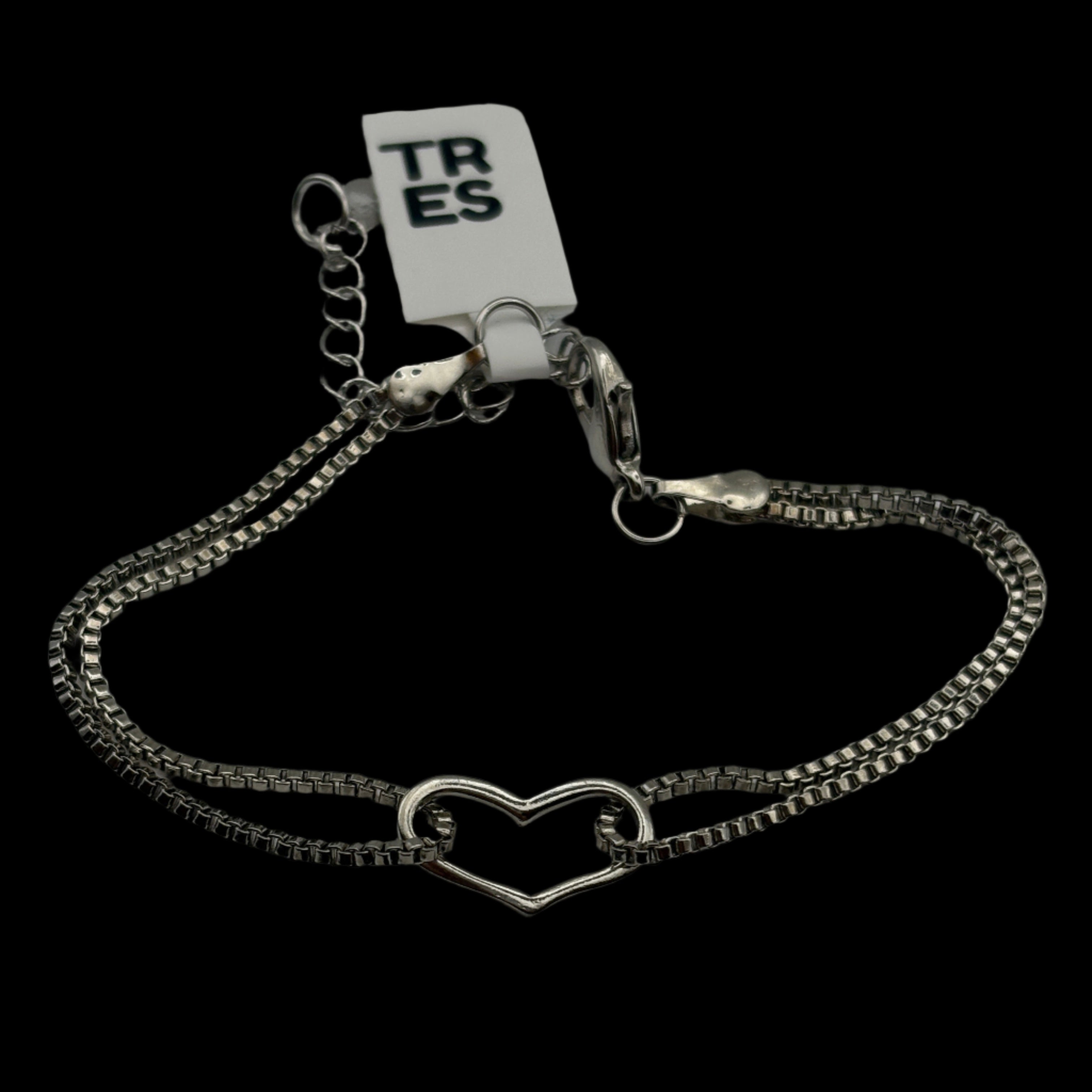 Rhodium 925 Heart Bracelet