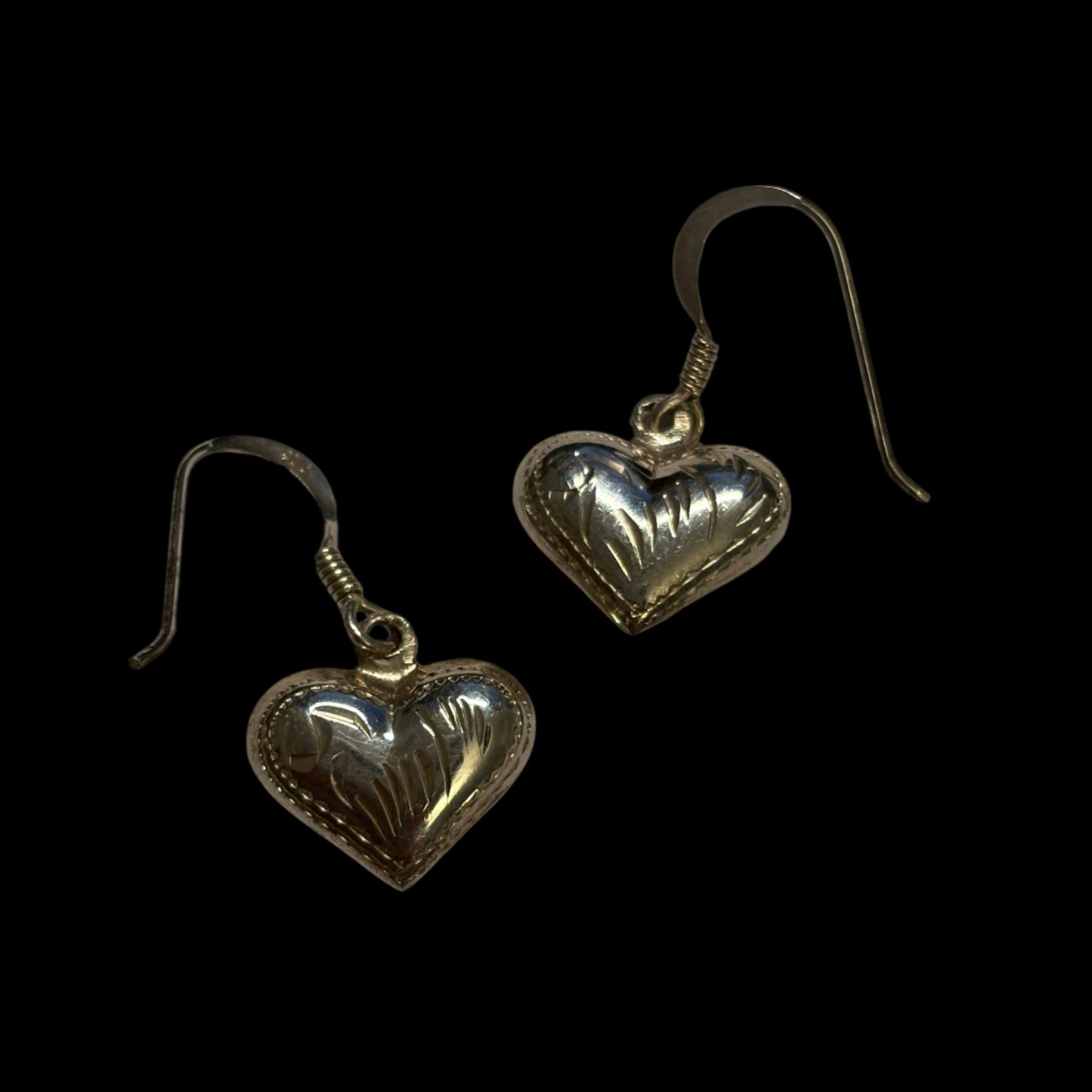 925 Puffed Heart Earrings