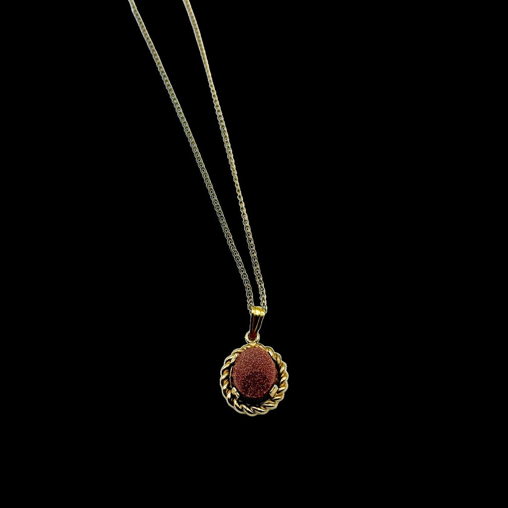 12KT Gold Filled Goldstone Pendant & Necklace