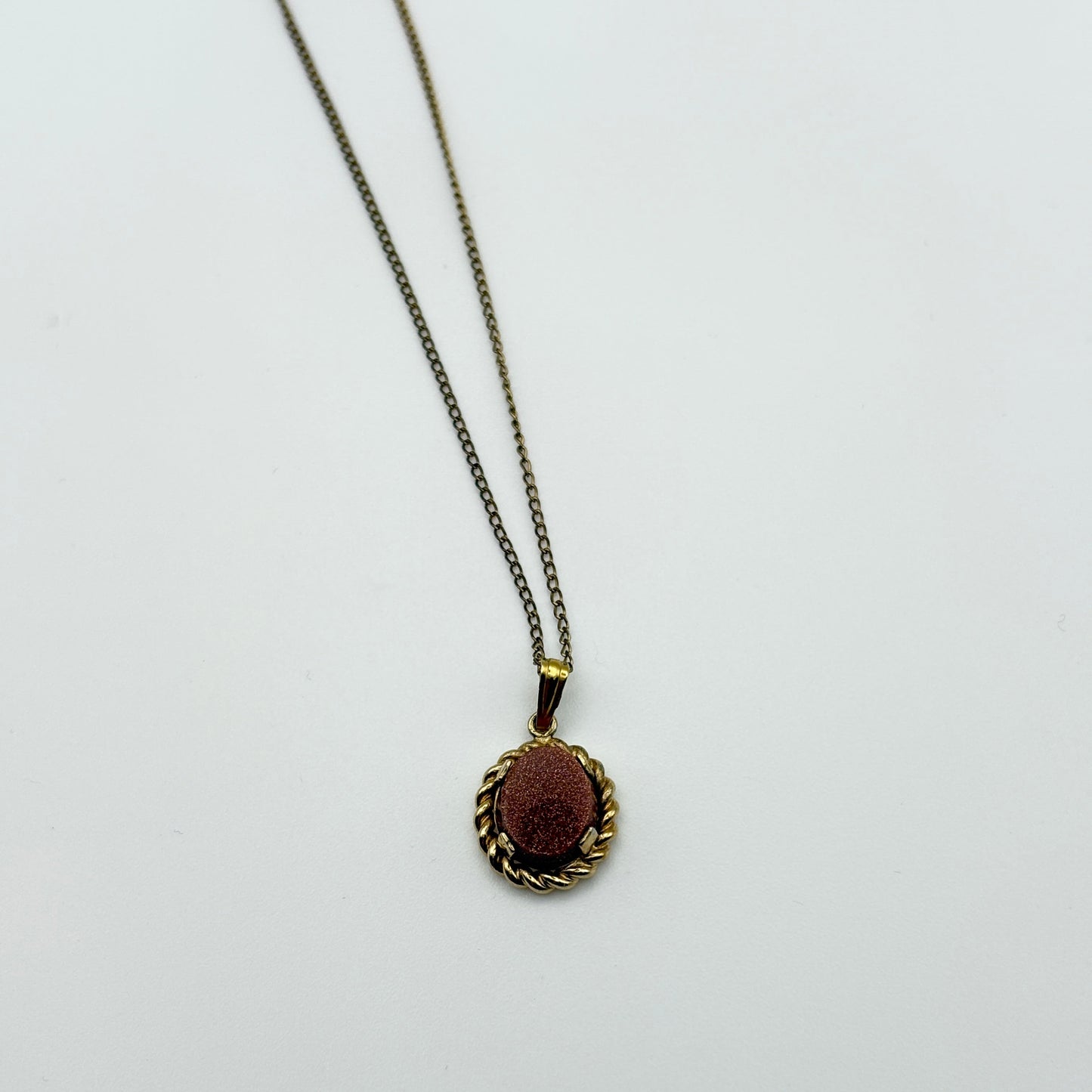 Gold Filled Goldstone Pendant & Necklace