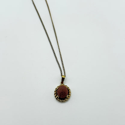 Gold Filled Goldstone Pendant & Necklace