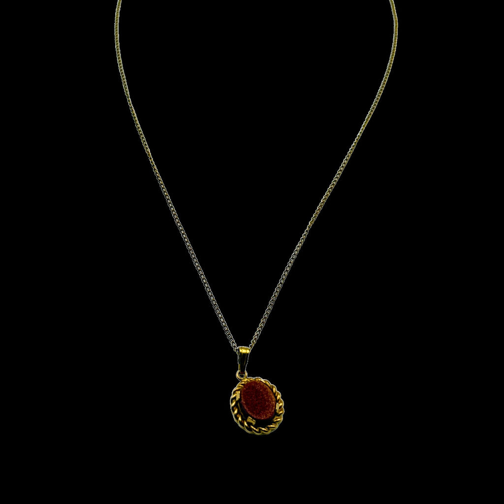12KT Gold Filled Goldstone Pendant & Necklace