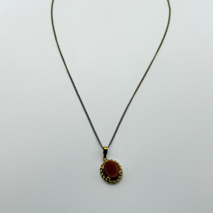 Gold Filled Goldstone Pendant & Necklace