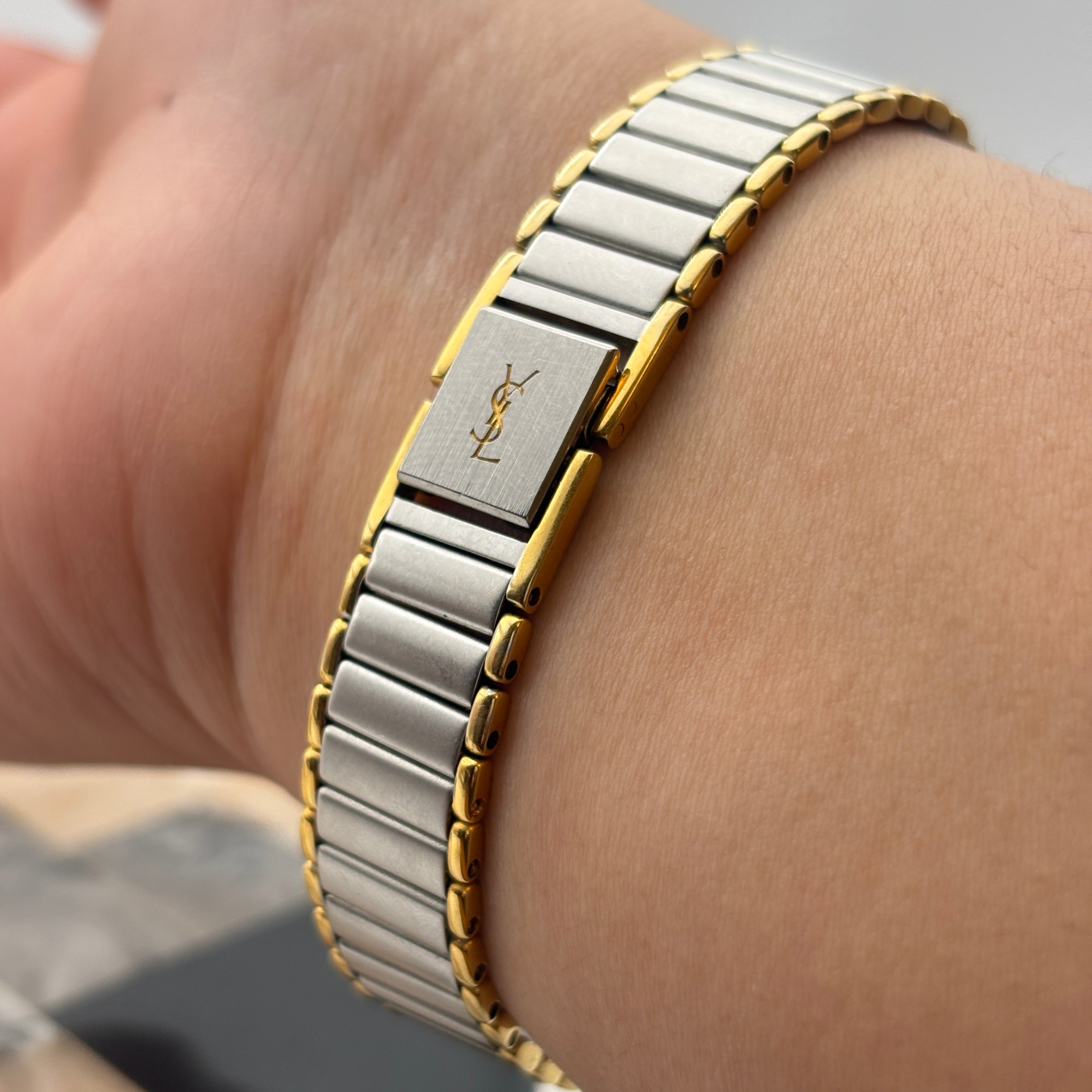 Yves Saint Laurent Vintage Ladies Watch in Two Tone Gold and Steel