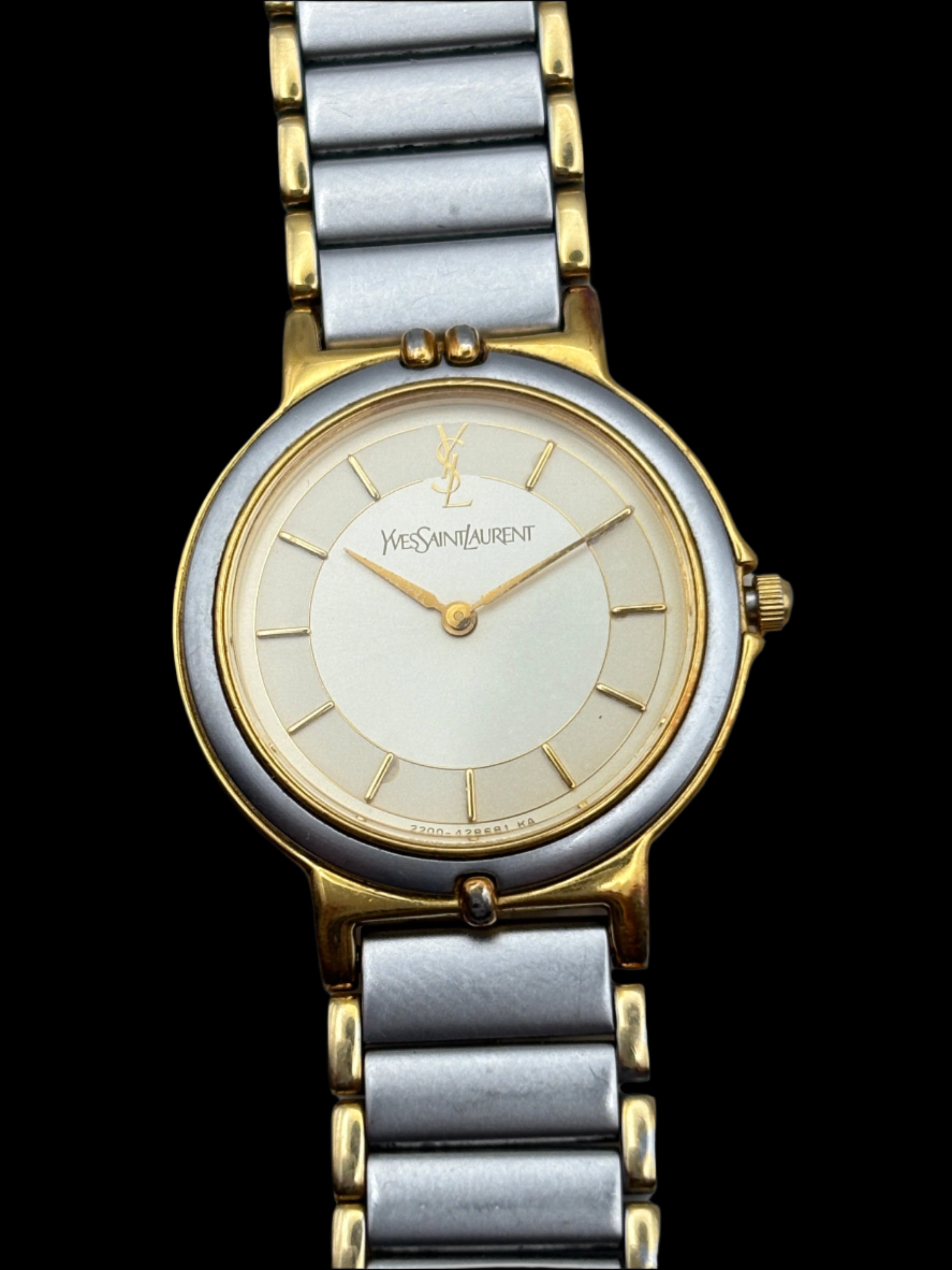 Yves Saint Laurent Vintage Ladies Watch in Two Tone Gold and Steel