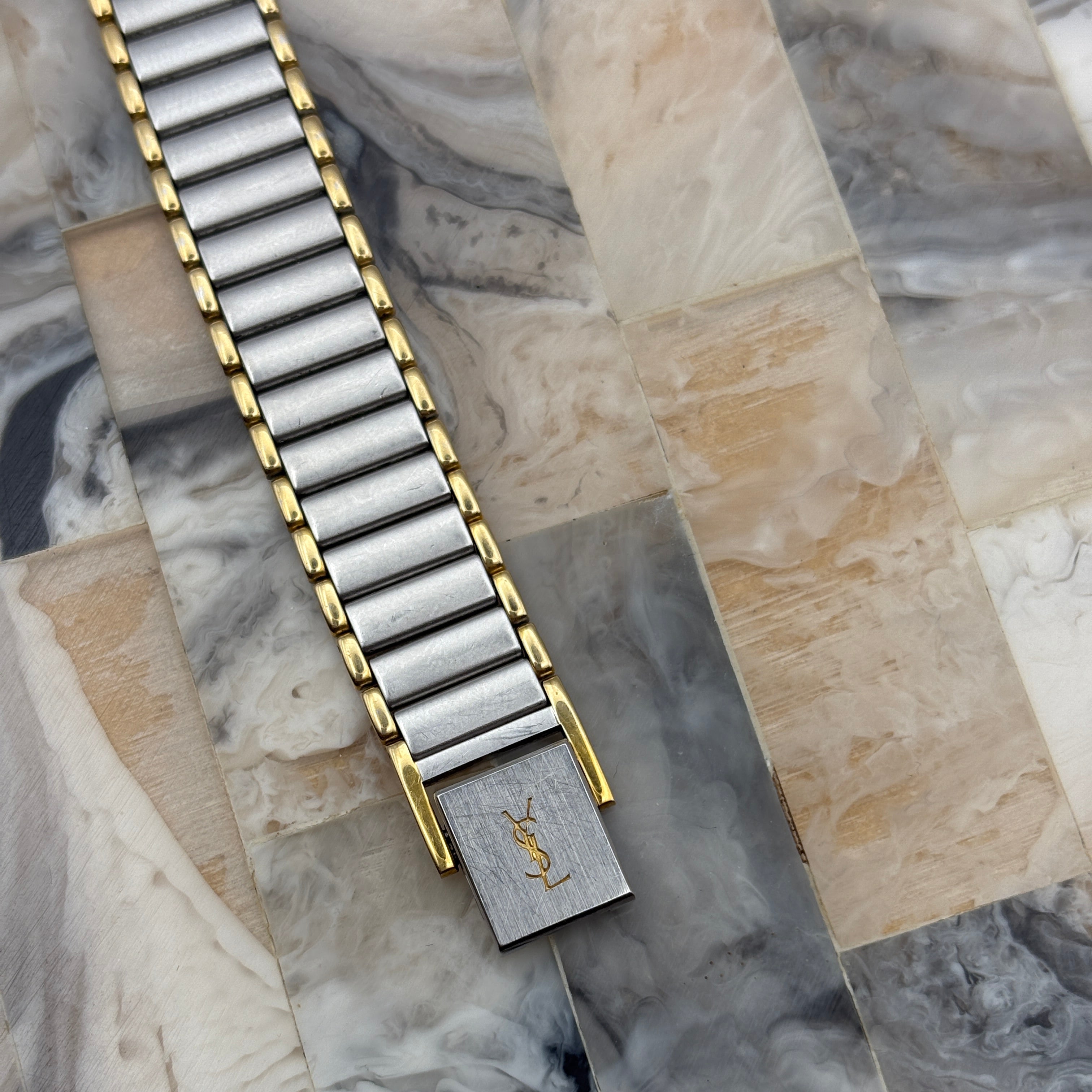 Yves Saint Laurent Vintage Ladies Watch in Two Tone Gold and Steel