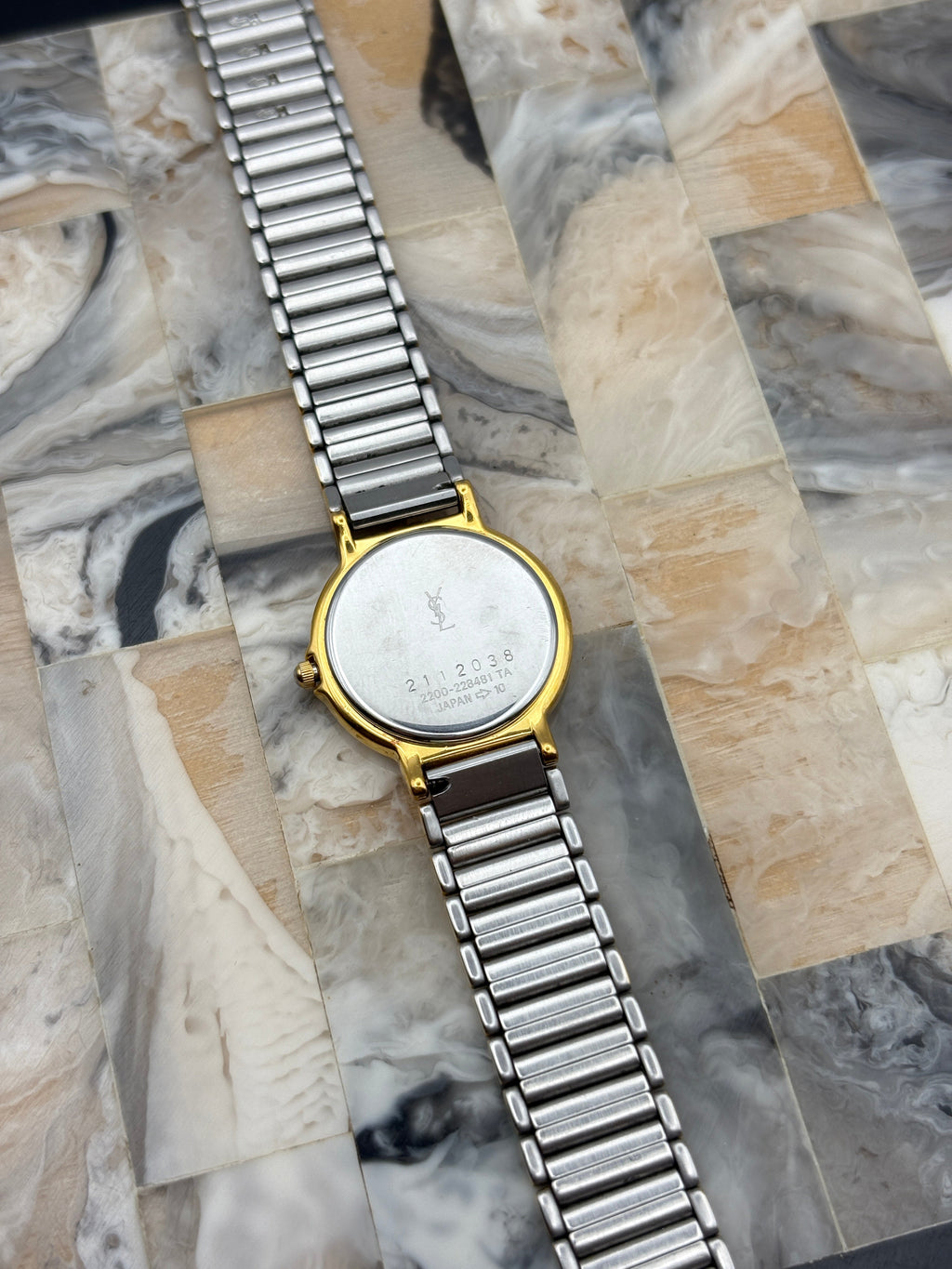 Yves Saint Laurent Vintage Ladies Watch in Two Tone Gold and Steel