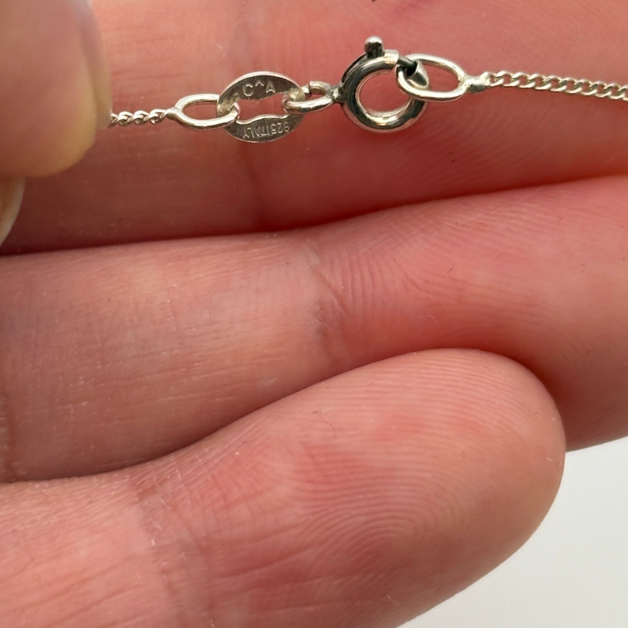 Sterling Silver Mosaic Mother of Pearl Necklace