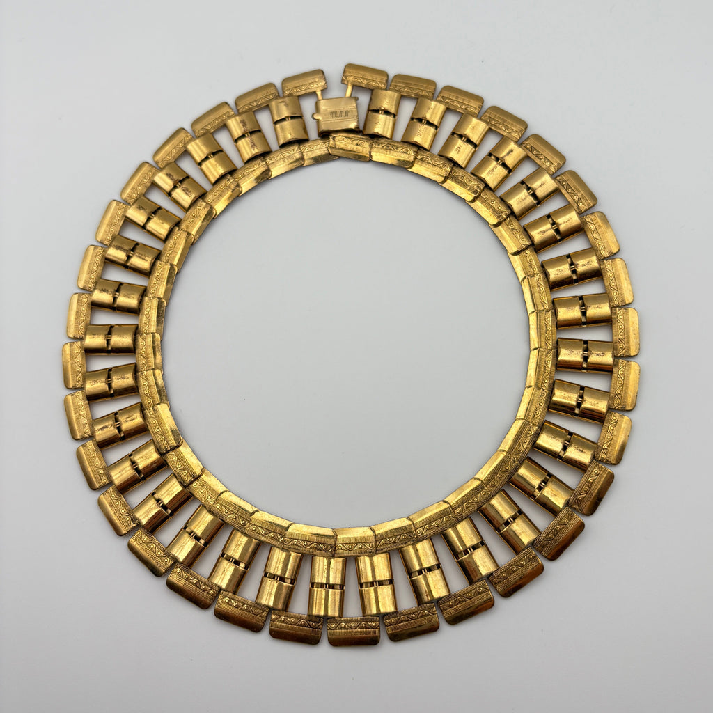 Coro Pegasus Gold Plated Collar Necklace