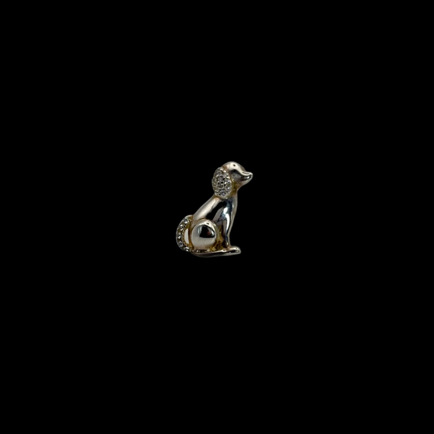 925 Pooch Pendant with Rhinestones