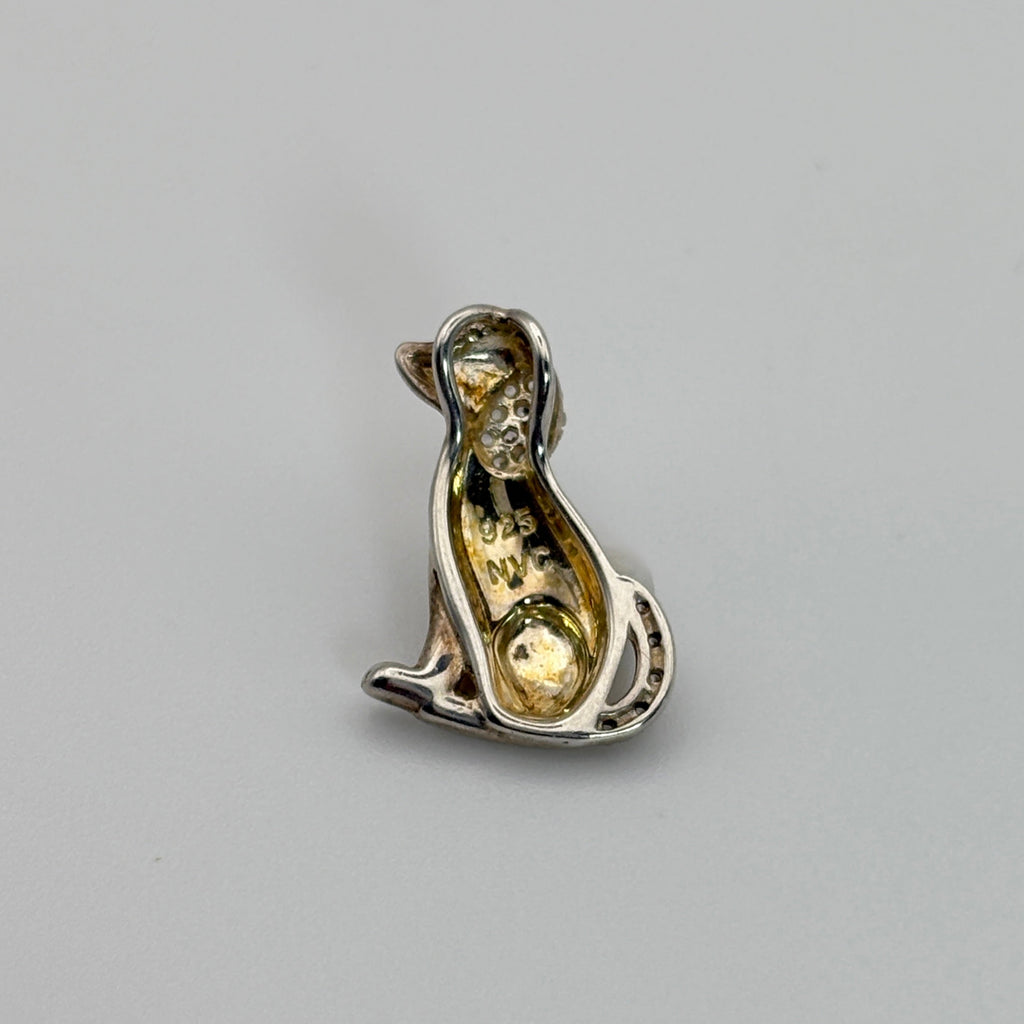 925 Pooch Pendant with Rhinestones