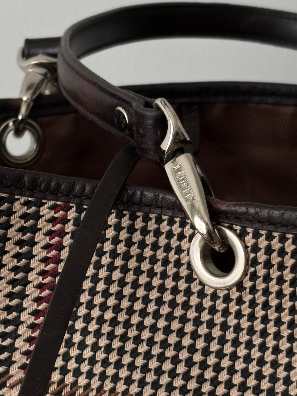 Ralph Lauren Houndstooth Tote Bag