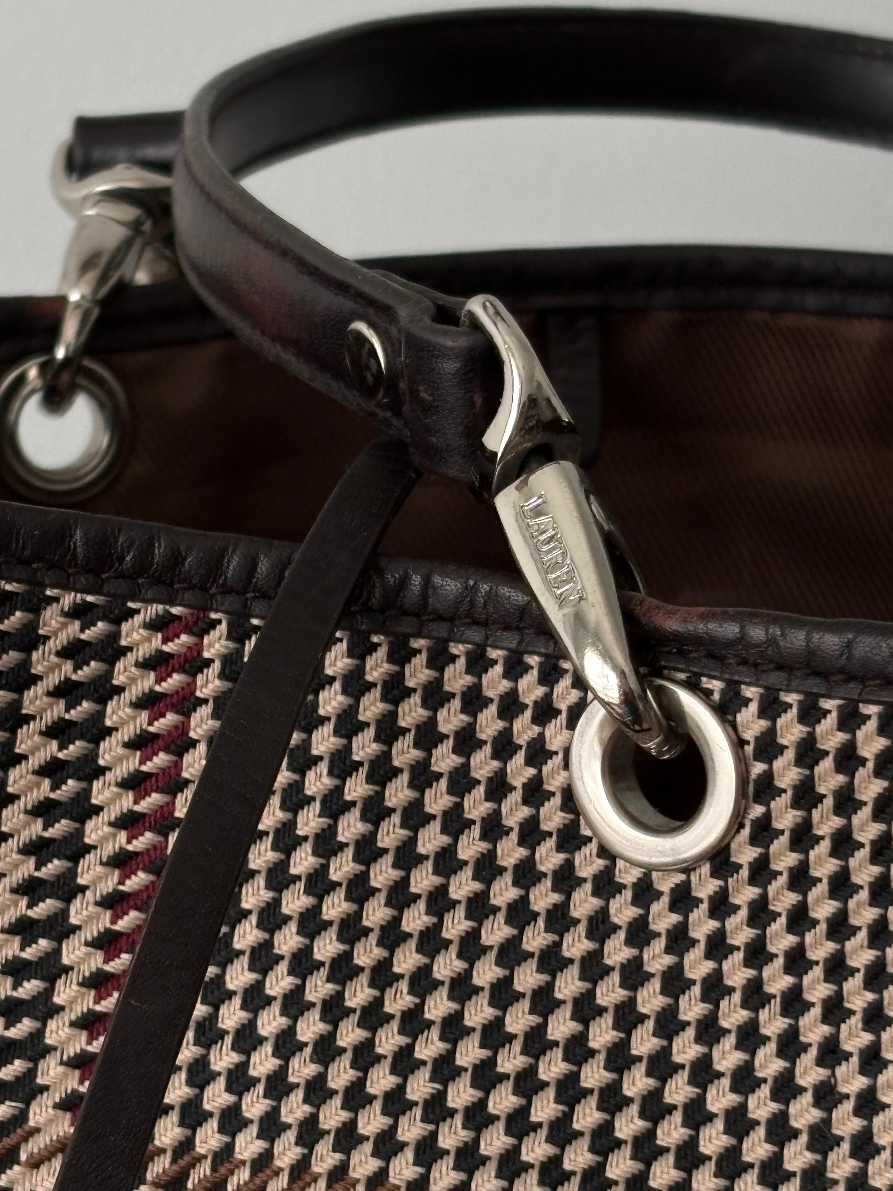 Ralph Lauren Houndstooth Tote Bag