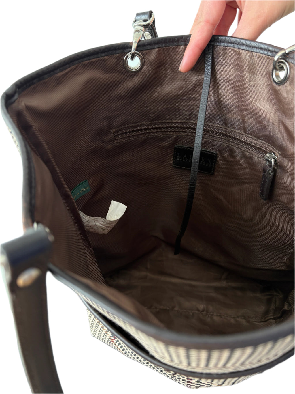 Ralph Lauren Houndstooth Tote Bag