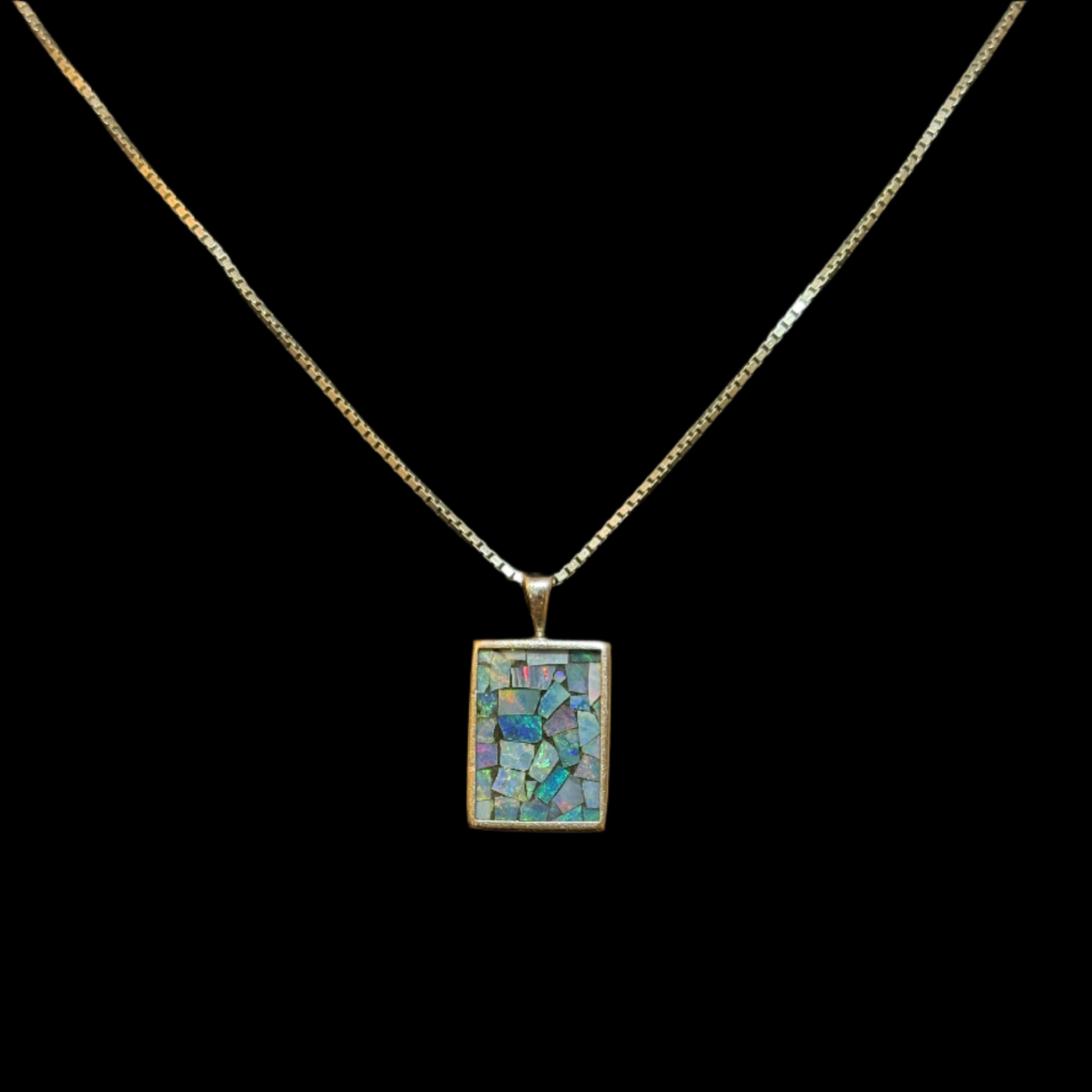 Onyx & Mosaic Opal Necklace