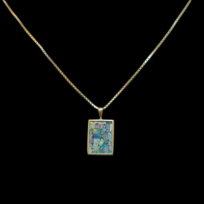 Onyx & Mosaic Opal Necklace