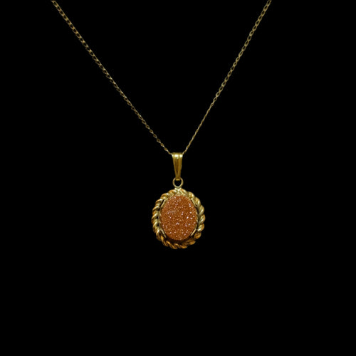 12KT Gold Filled Goldstone Pendant & Necklace