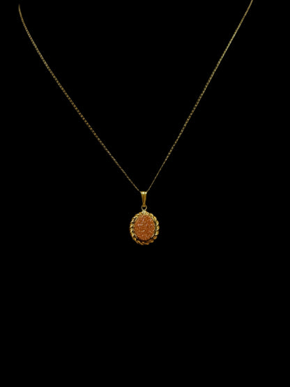 Gold Filled Goldstone Pendant & Necklace