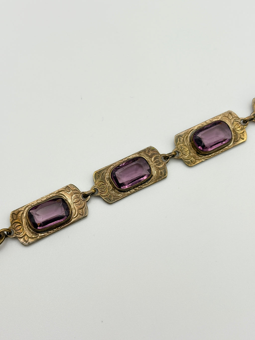 Edwardian Amethyst Paste Station Bracelet
