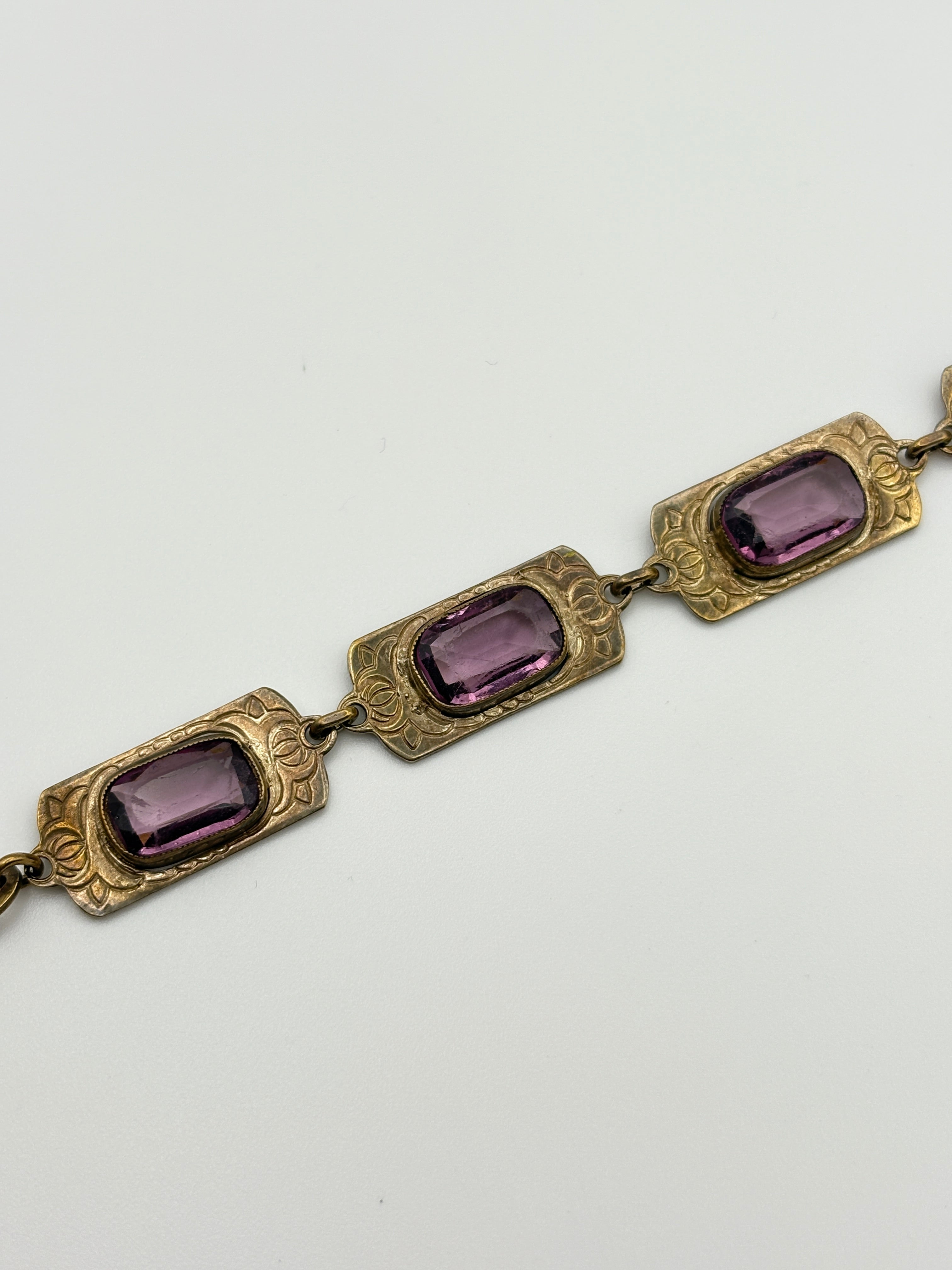 Edwardian Amethyst Paste Station Bracelet