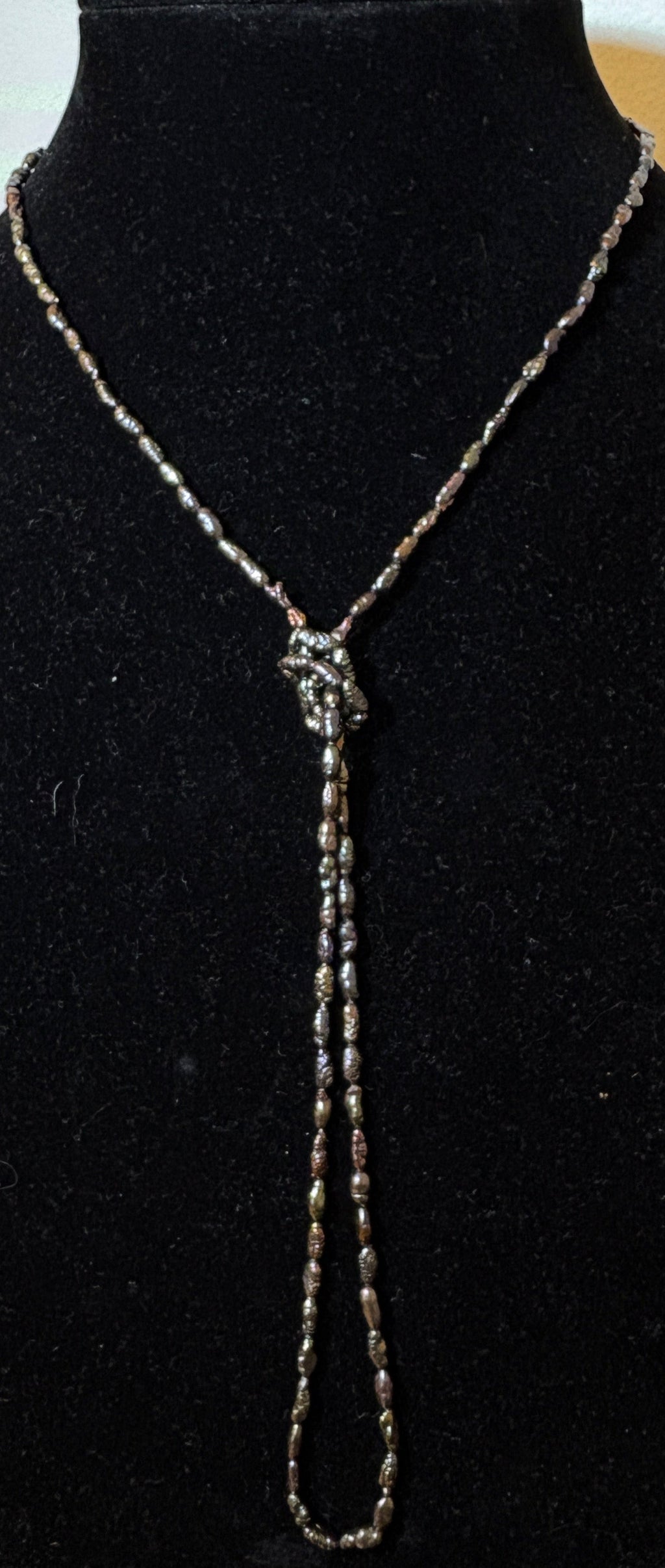 Iridescent Blue Vintage Japanese Rice Pearl Beads