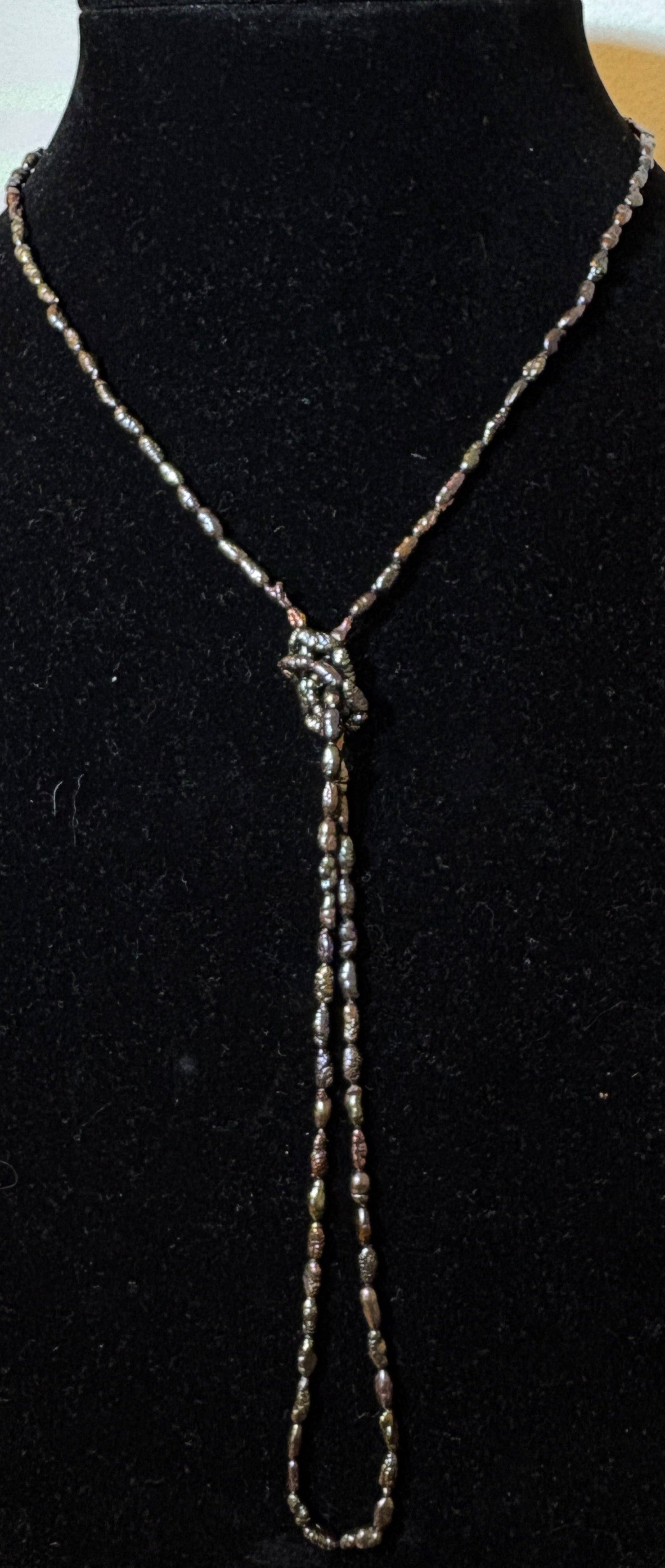 Iridescent Blue Vintage Japanese Rice Pearl Beads