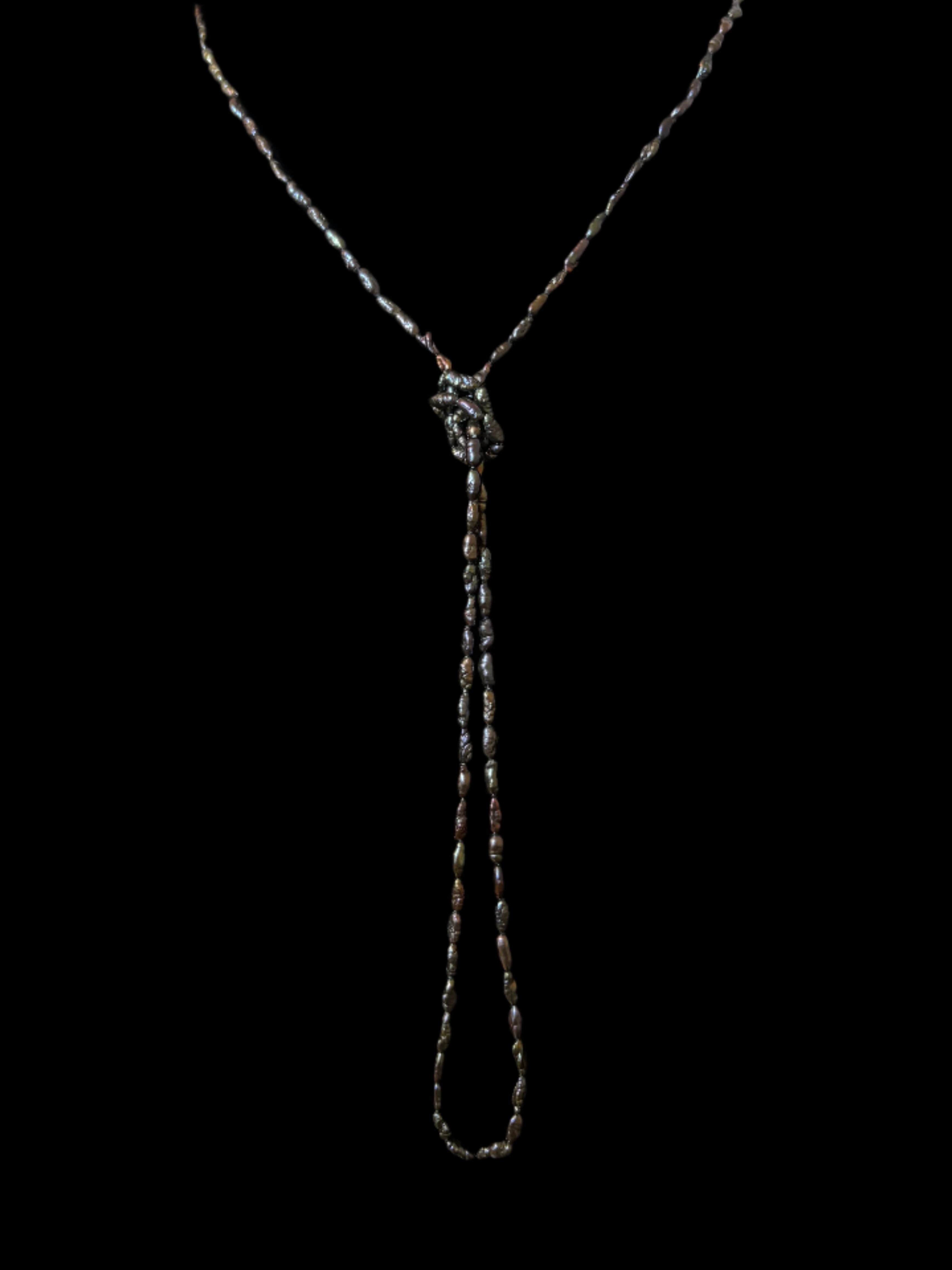 Iridescent Blue Vintage Japanese Rice Pearl Beads