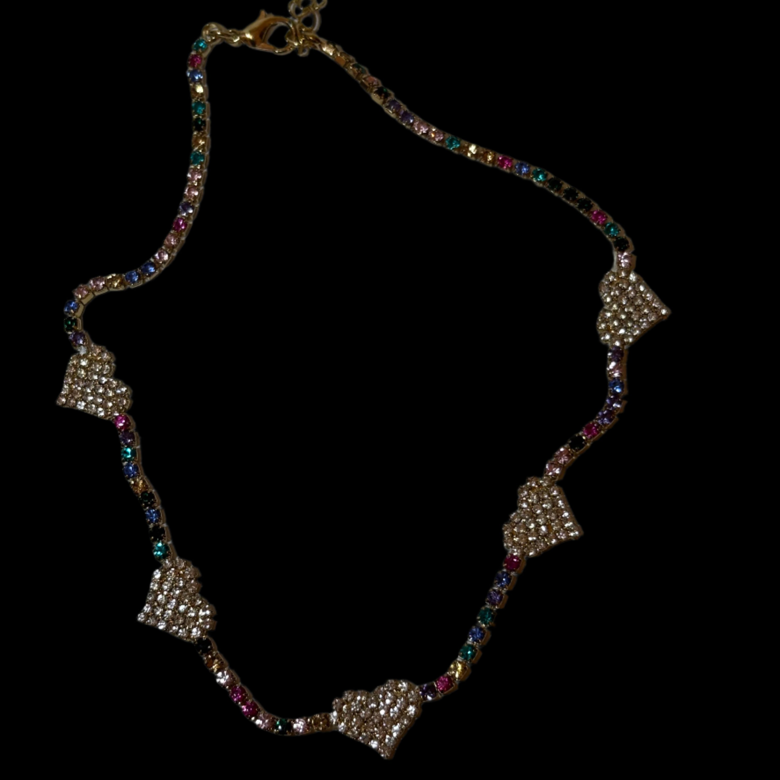 Y2K Multicoloured Rhinestone Necklace
