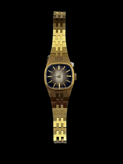 Rare Seiko Brown Dial Chatoyant Gold Watch & Chain
