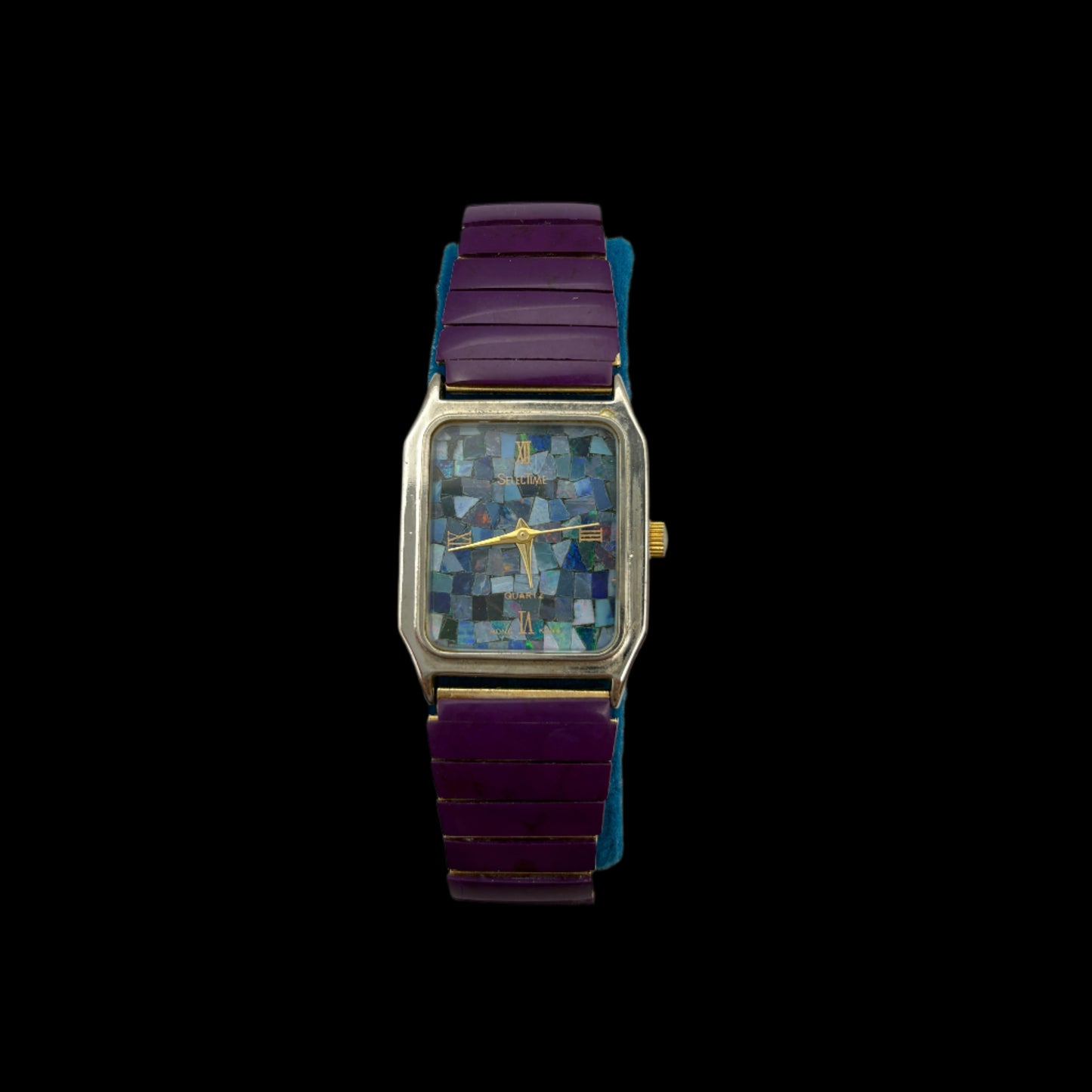 Rare SelecTime Mosaic Opal Dial & Amethyst Band