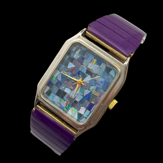 Rare SelecTime Mosaic Opal Dial & Amethyst Band