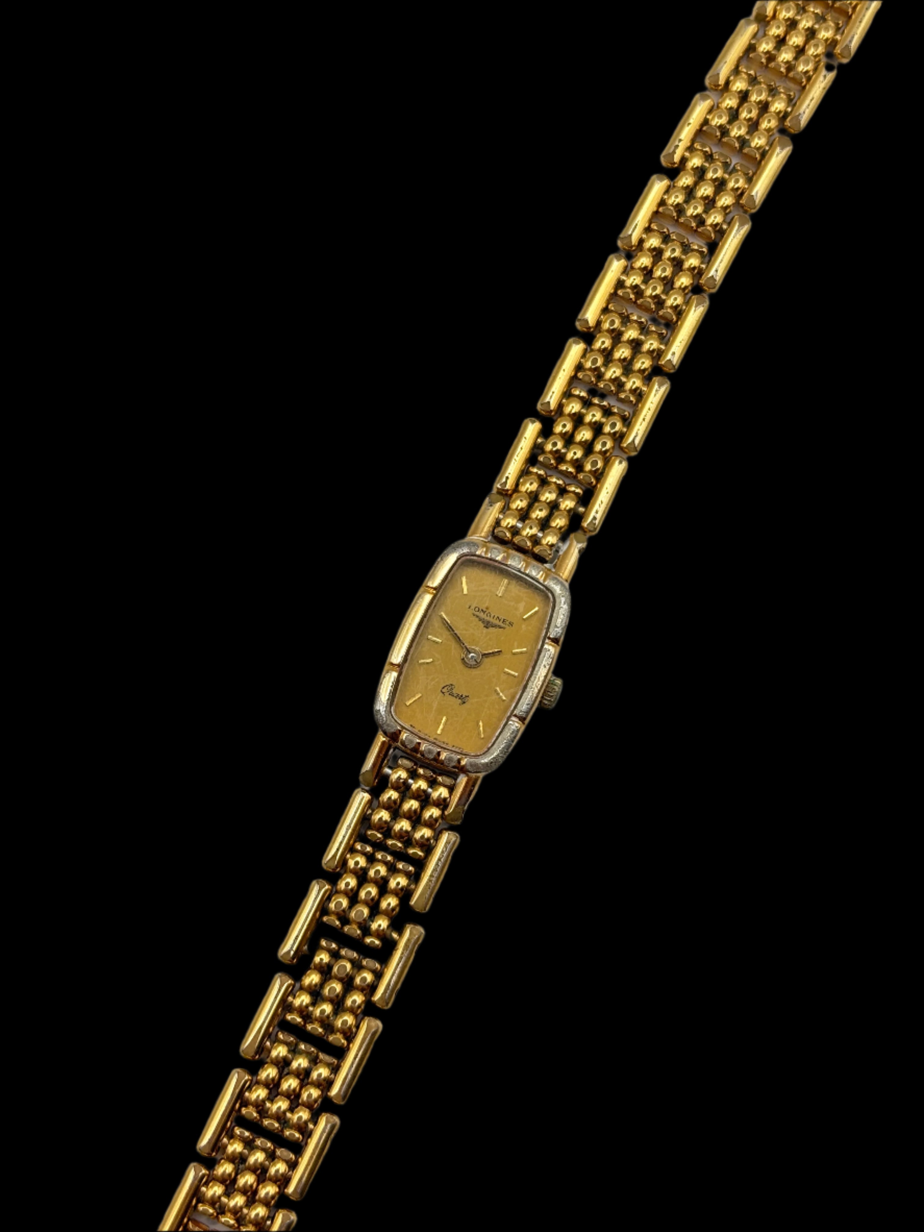 Gold Longines Dainty Analog Watch