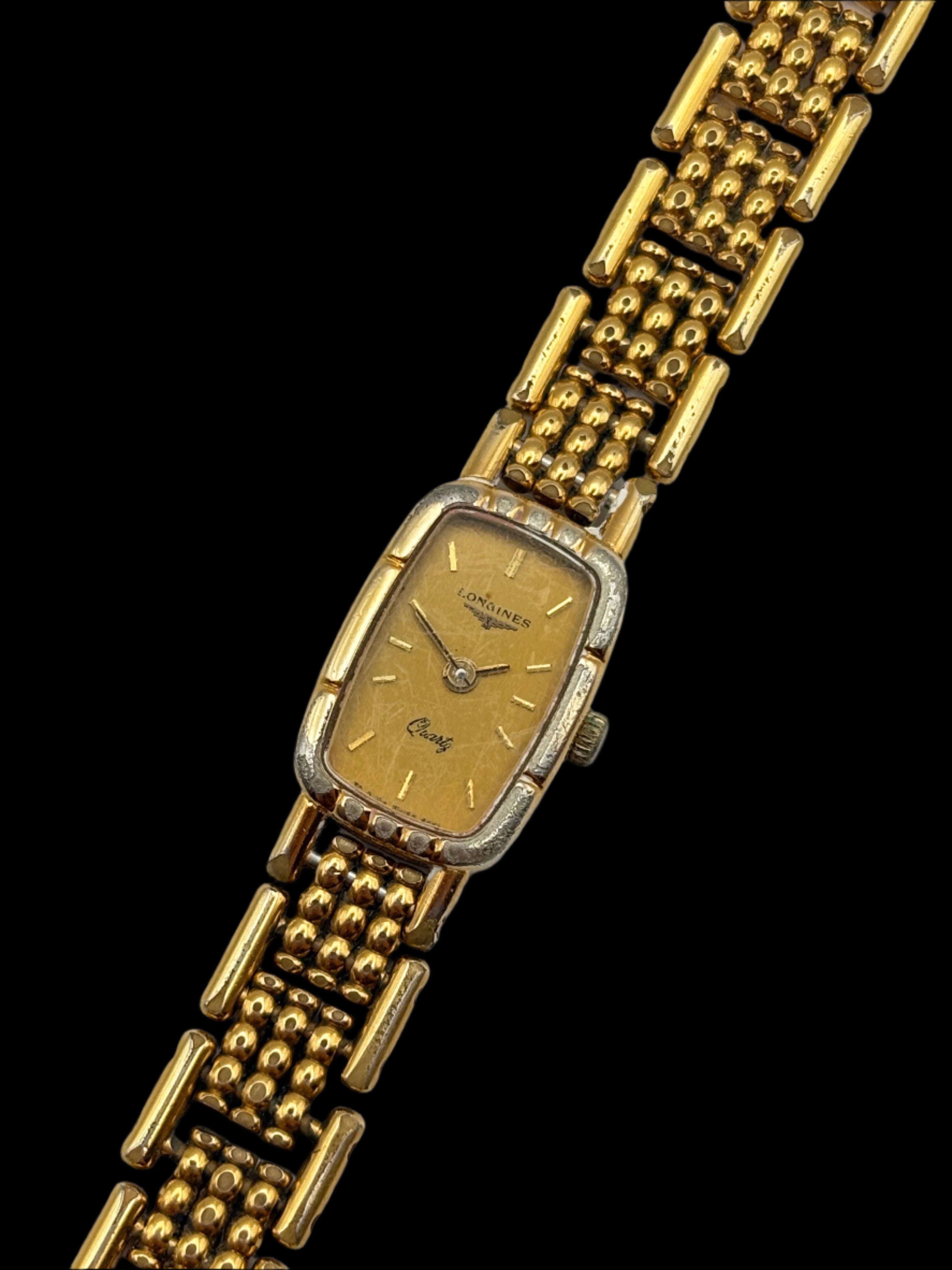 Gold Longines Dainty Analog Watch
