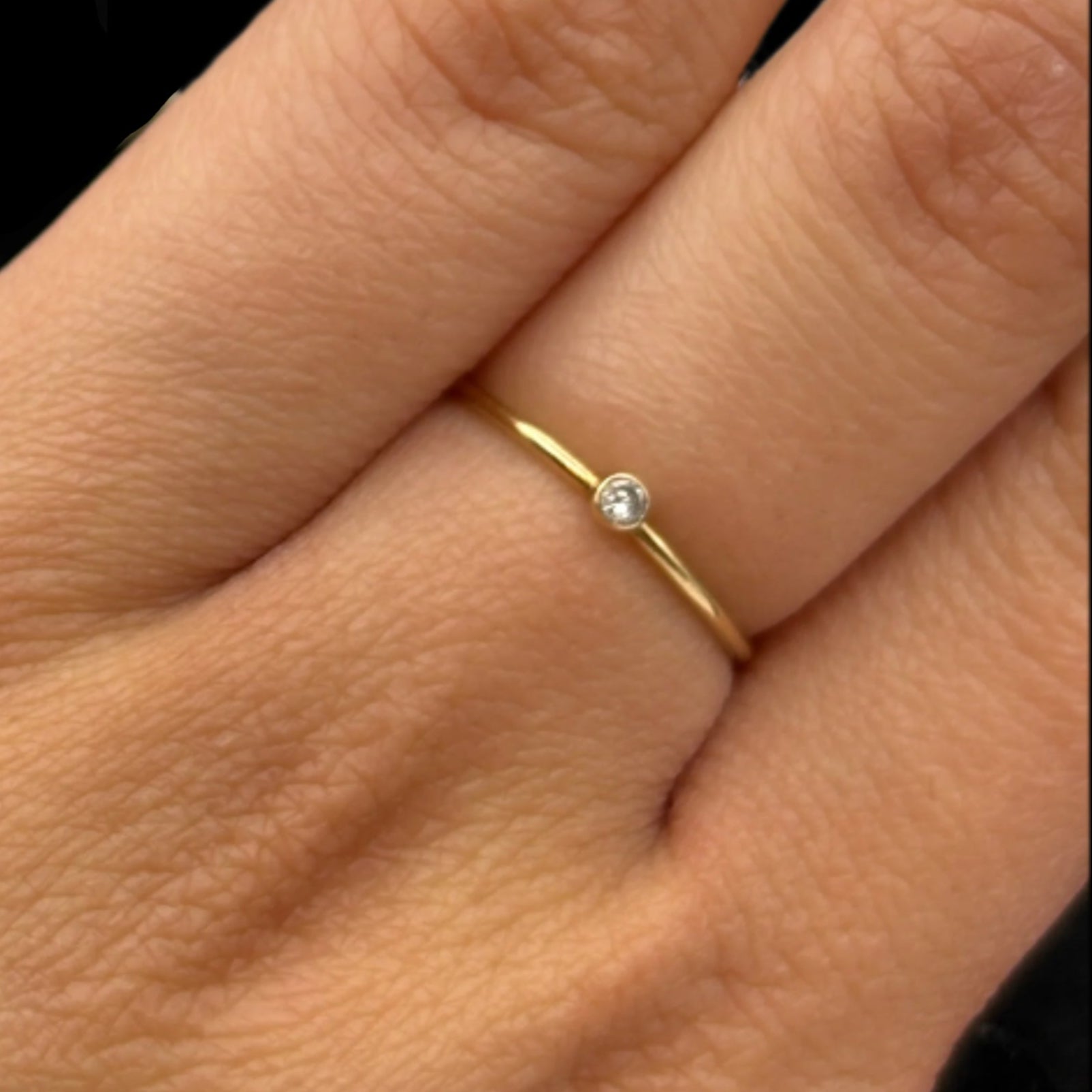Dainty Solitaire Gold Filled Ring