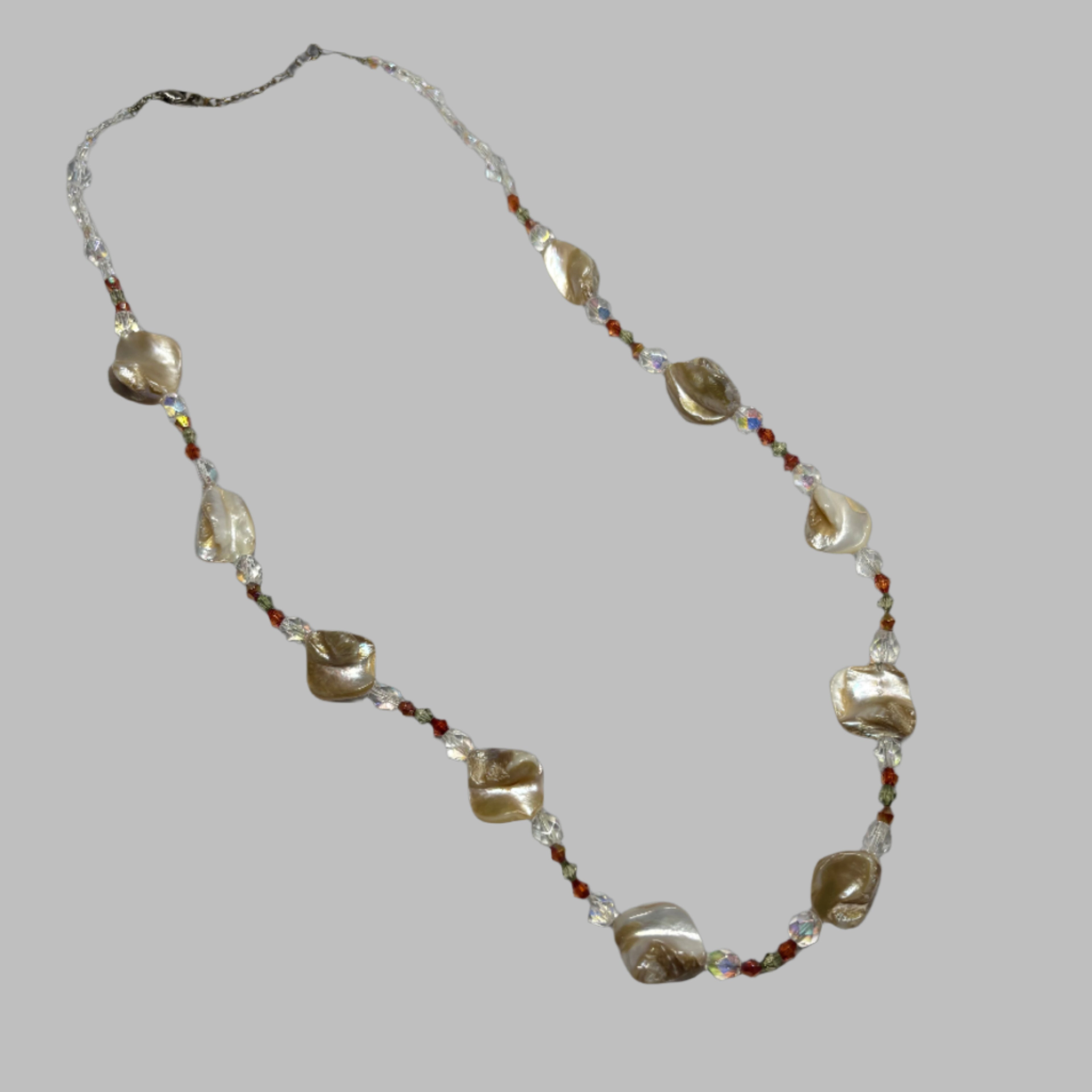 Semi-precious Stones with Station Abalone Shell Necklace