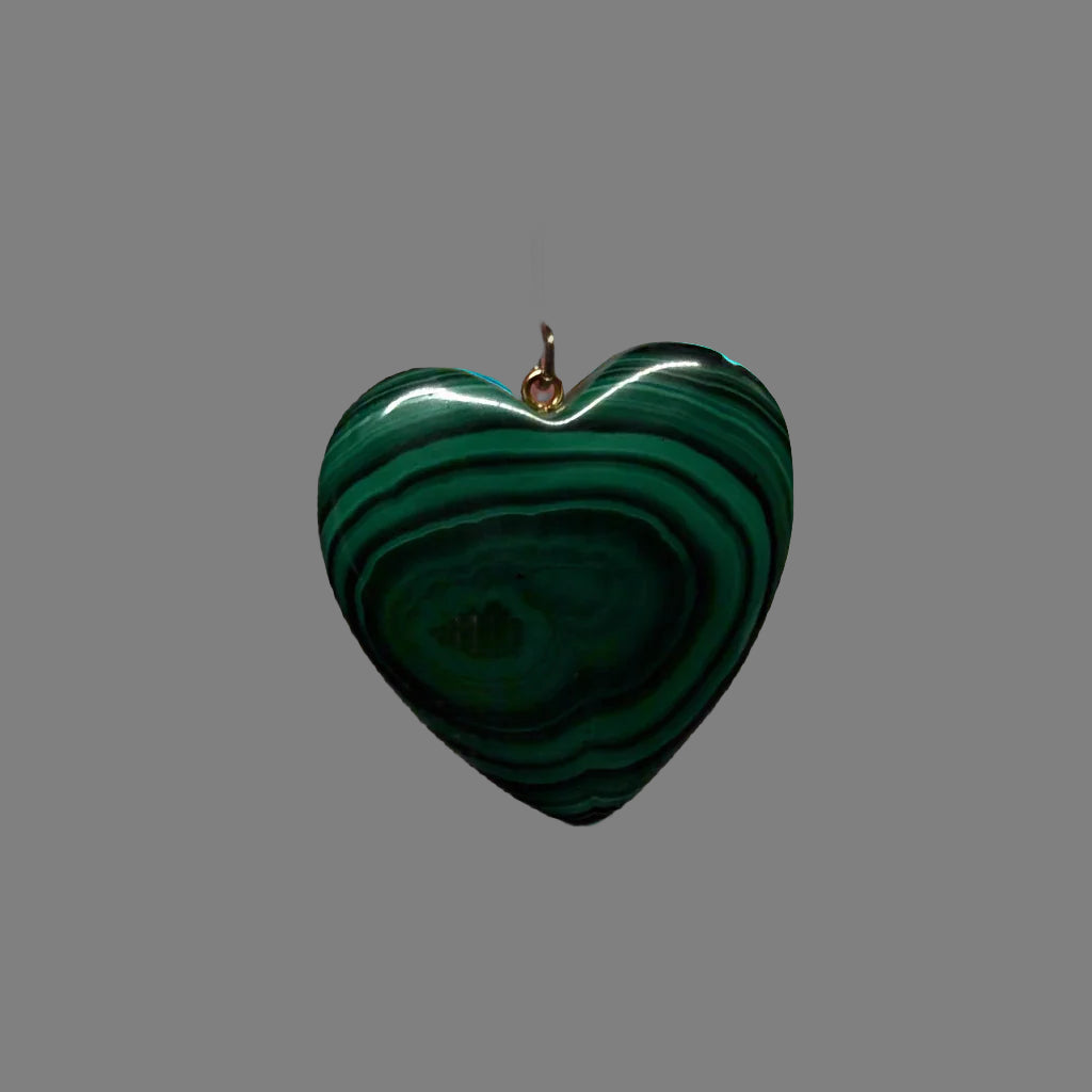 Green Malachite Heart Pendant