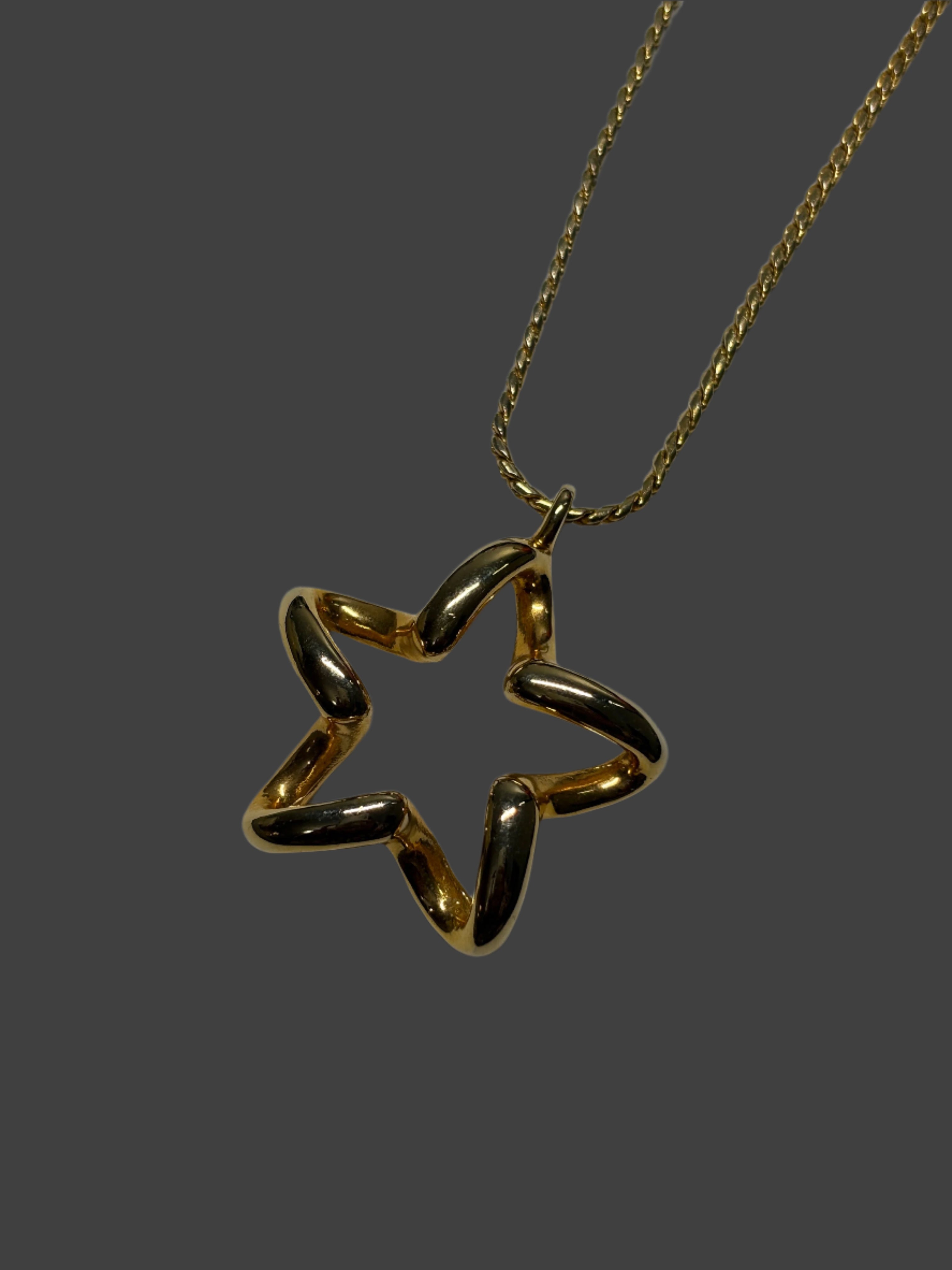 Goldtone Chunky Star Necklace