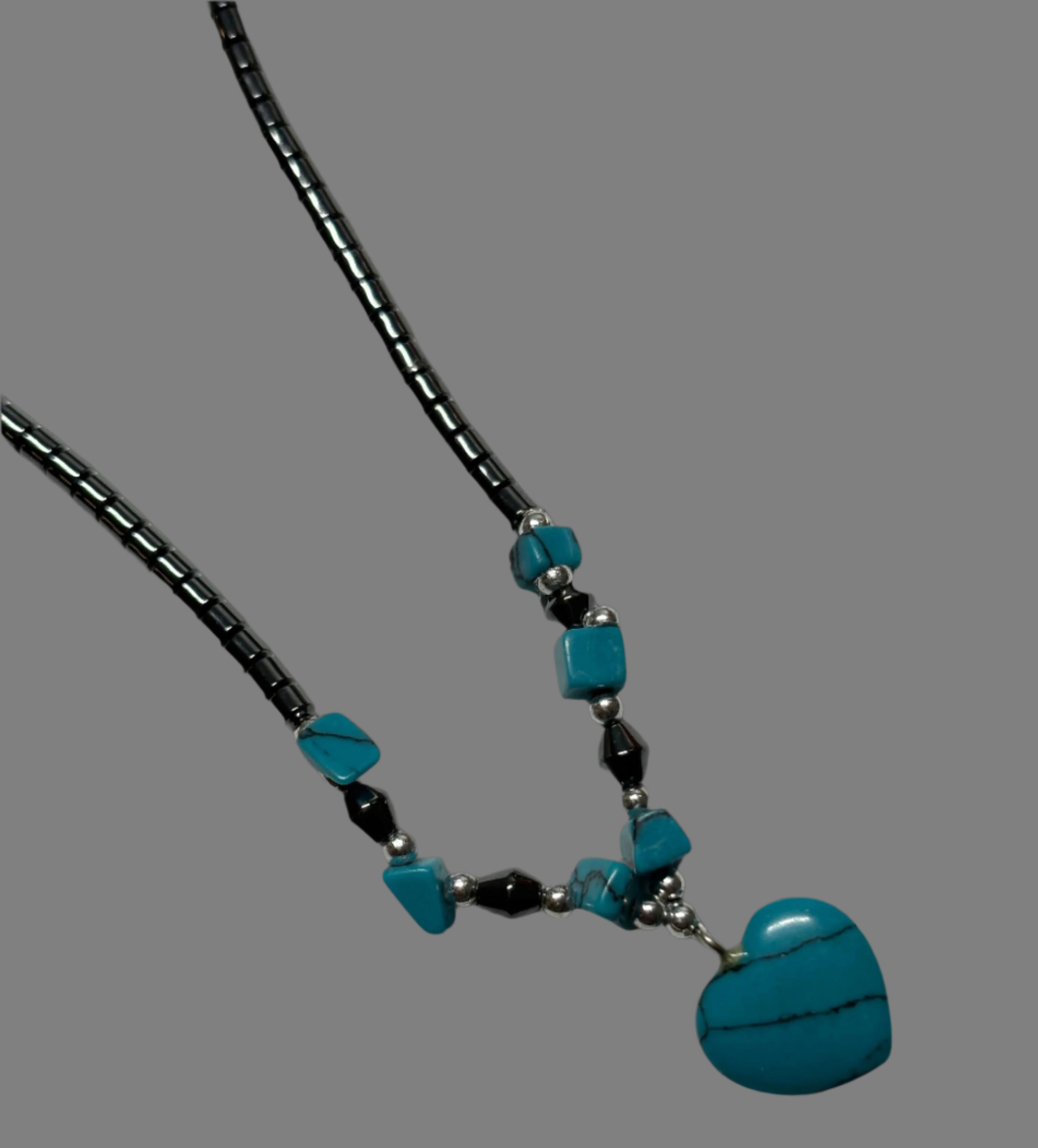 Marcasite & Turquoise Heart Necklace