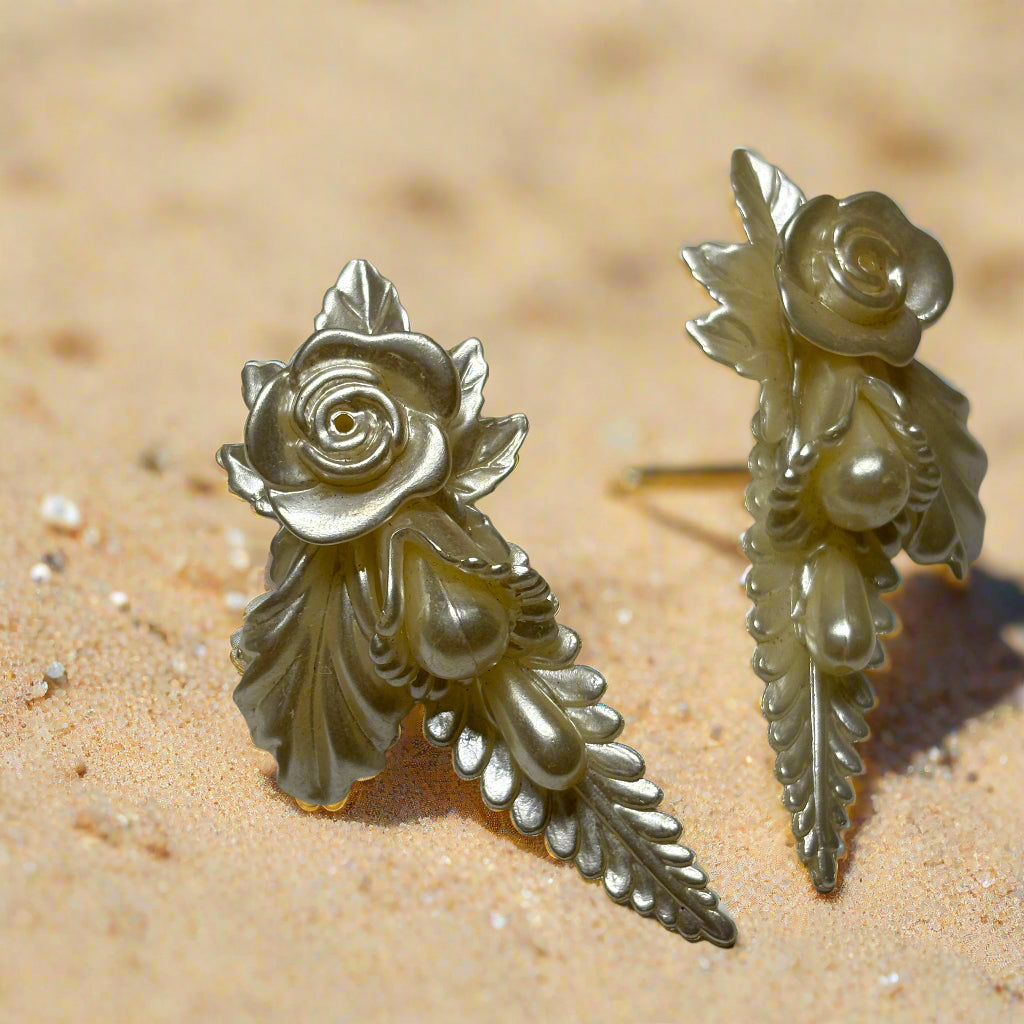 Floral Lucite Statement Earrings